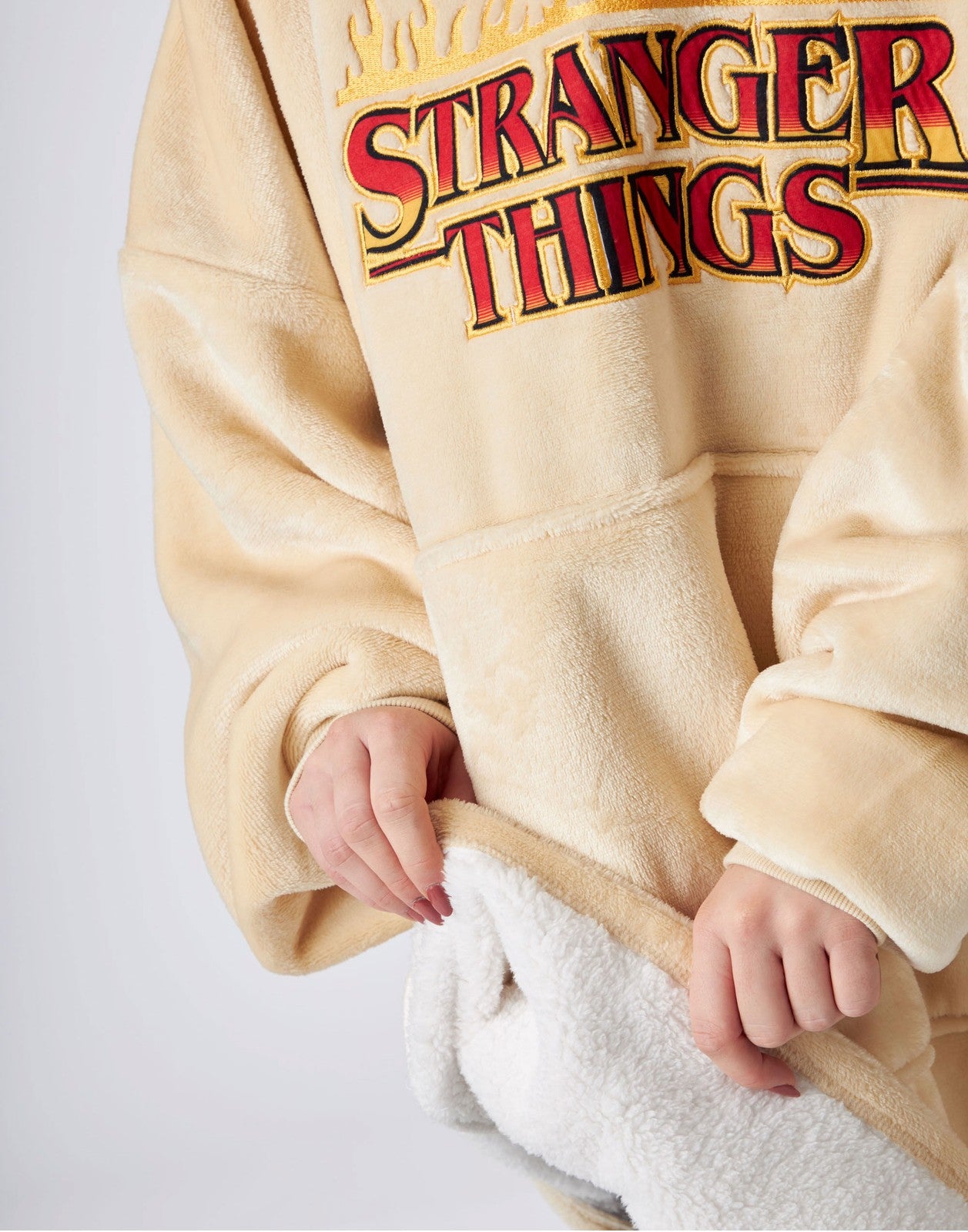 Stranger Things Blanket Hoodie | Unisex Cream | Official Merch