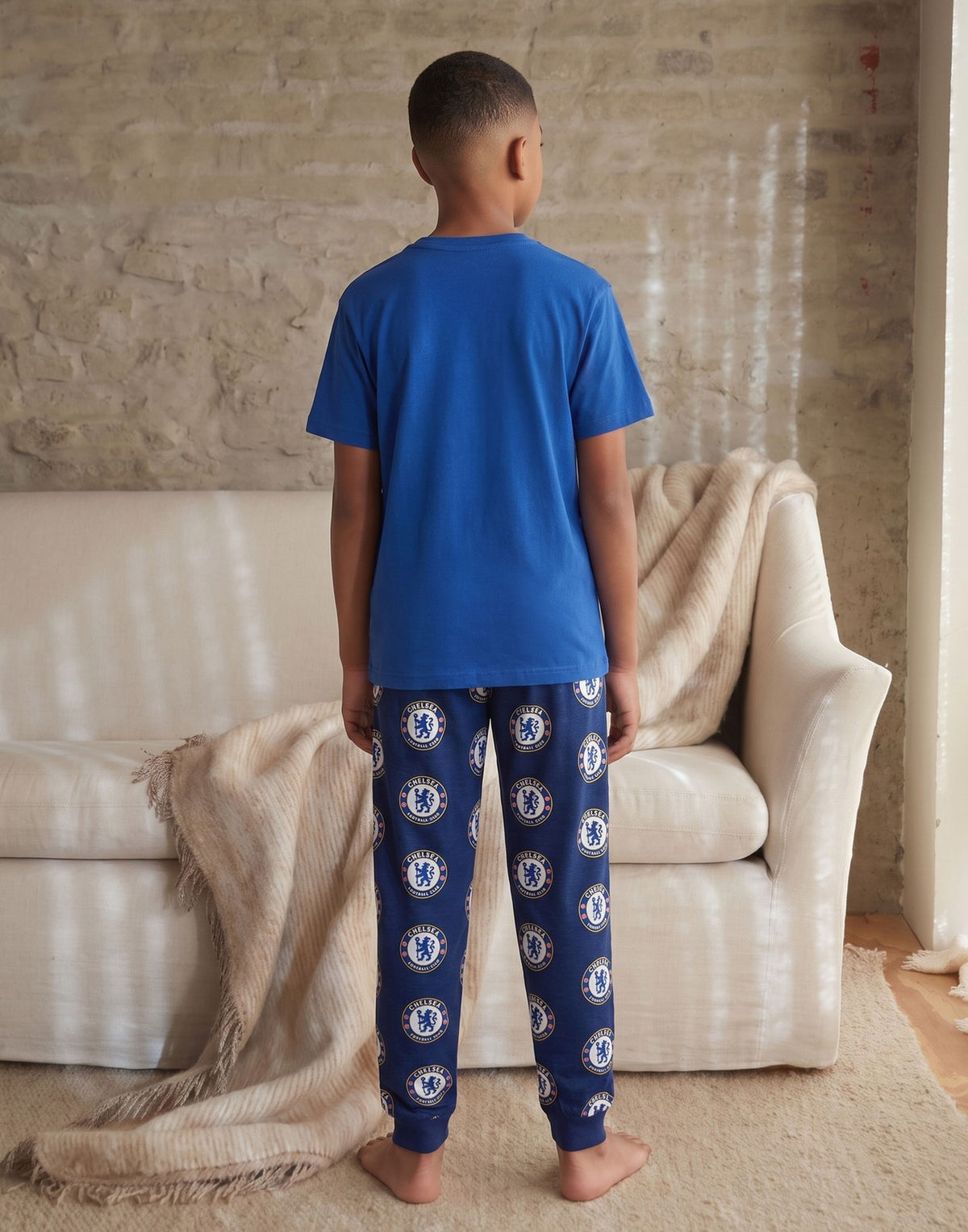 Chelsea Short Sleeve Long Leg Pyjama Set | Boys Blue | Official Merch