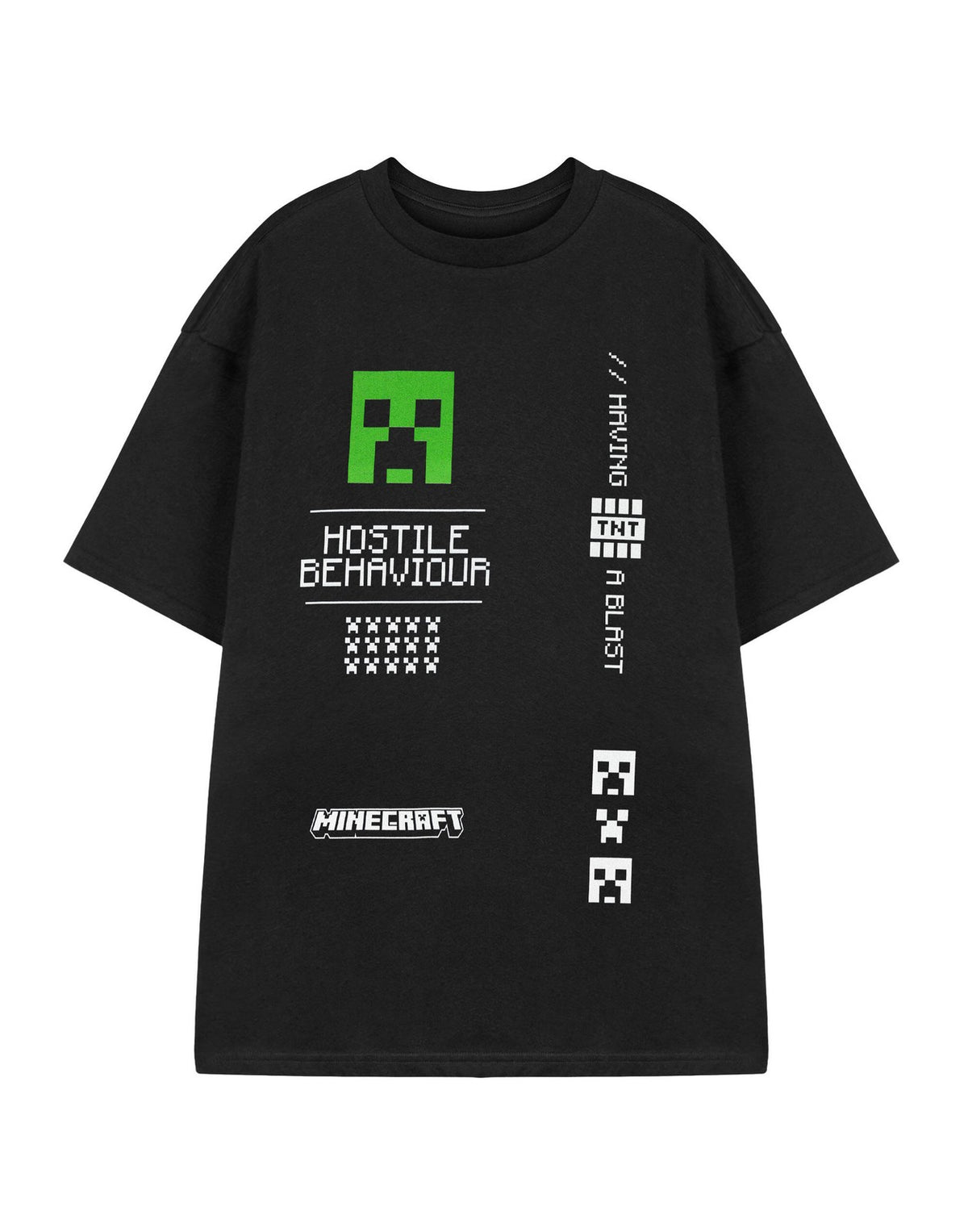 Minecraft Short Sleeved T-Shirt | Mens Black Gaming | Official Merch