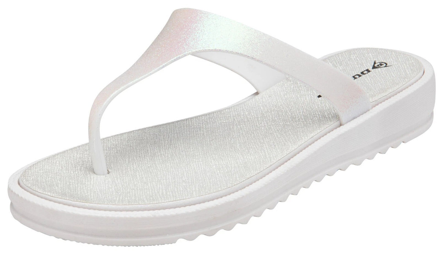 Dunlop Women's Low Wedge Slip-On Flip Flops ? Comfortable Summer Beach Sandals