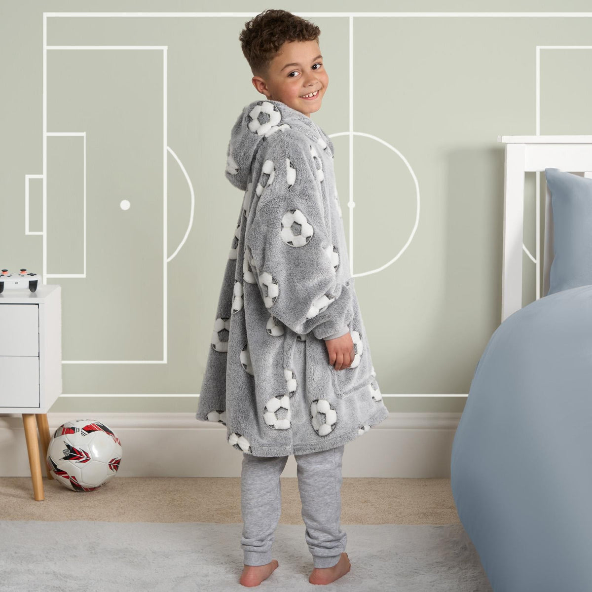 Hoodie Blanket Glow In The Dark Football Sherpa Fleece Oversized Soft Jumper