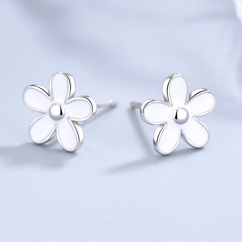 925 Sterling Silver Lovely Flower Beauty Stud Earrings Women Jewellery Gift