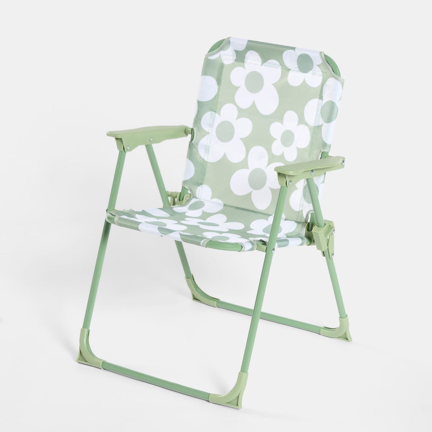 OHS Kids Folding Bistro Set Daisy Print Table Chair Seat with Parasol Garden