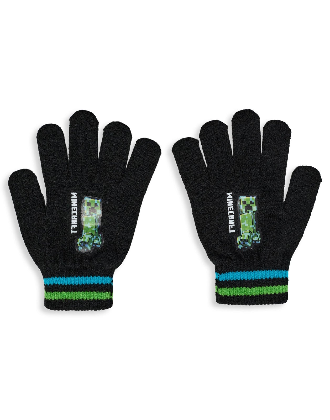 Minecraft Beanie and Gloves Set | Boys Black Gaming | Official Merch