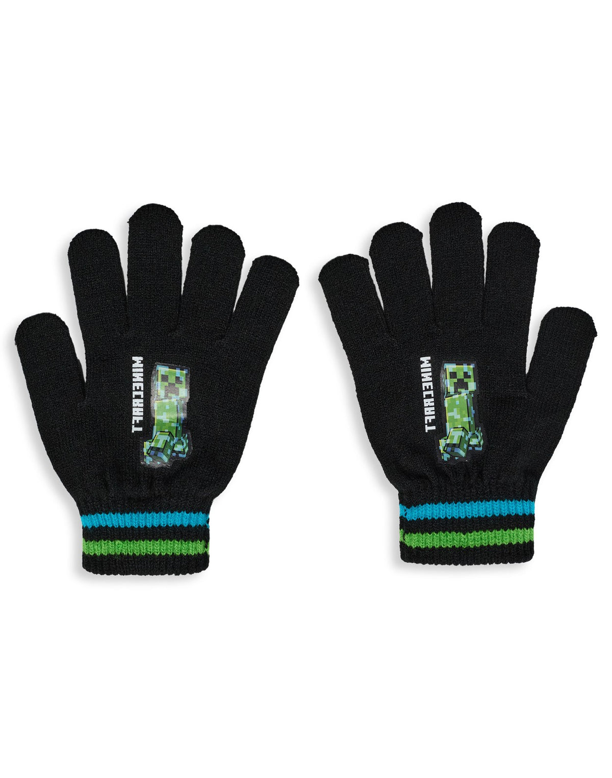 Minecraft Beanie and Gloves Set | Boys Black Gaming | Official Merch