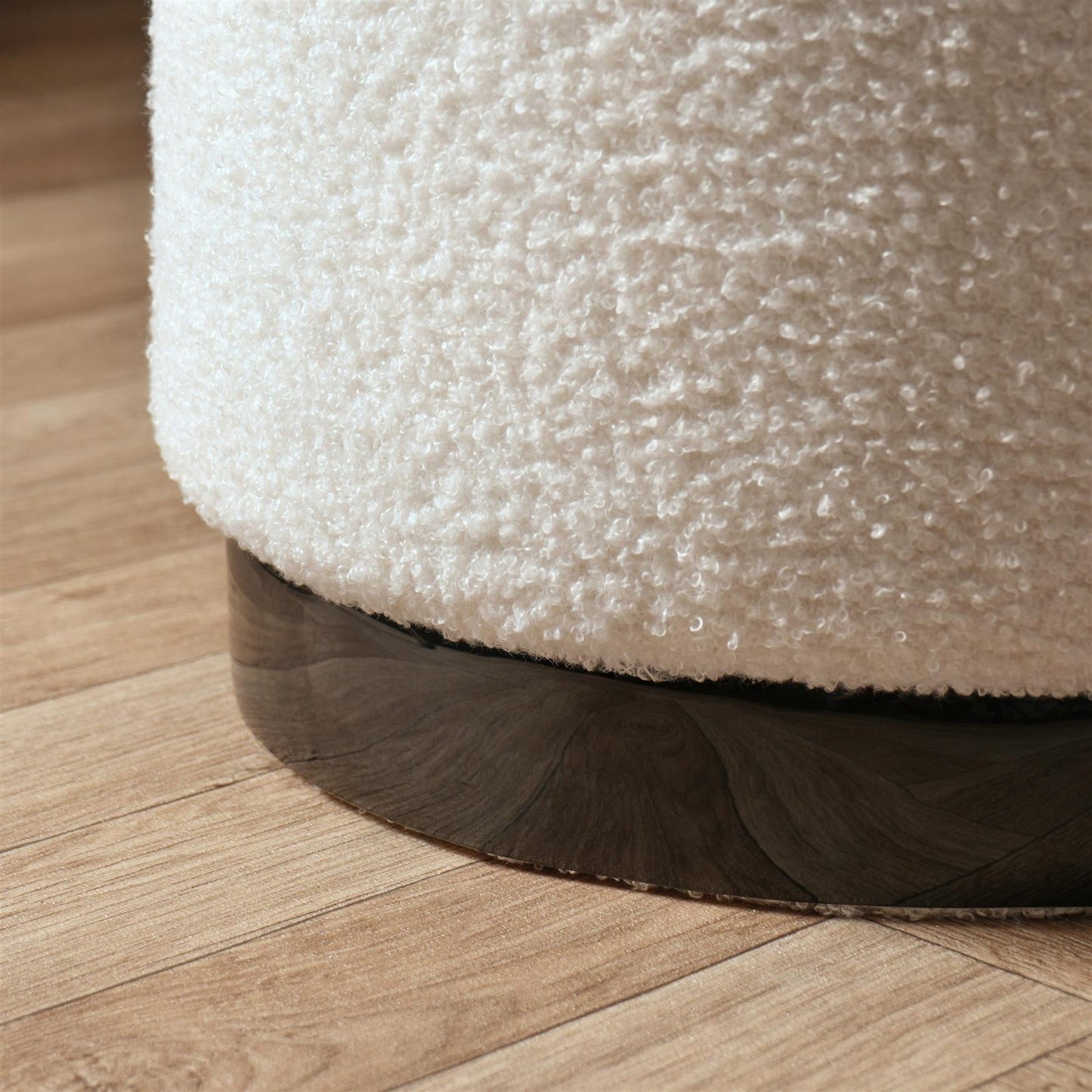 OHS Boucle Stool Foot Rest Cushioned Modern Home Bedroom Vanity Seat Chair