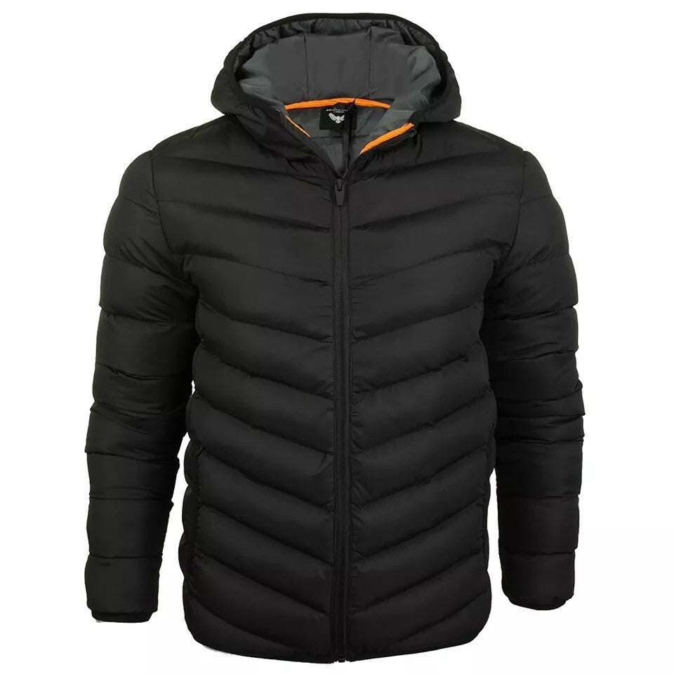 BOYS PADDED JACKET PUFFER PUFFA WARM WINTER QUILTED BUBBLE HOODED SCHOOL COAT