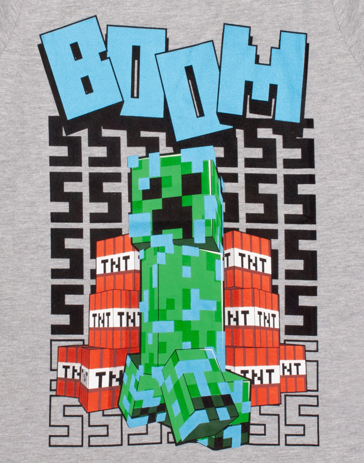 Minecraft Short Sleeved T-Shirt | Boys Grey Gaming | Official Merch