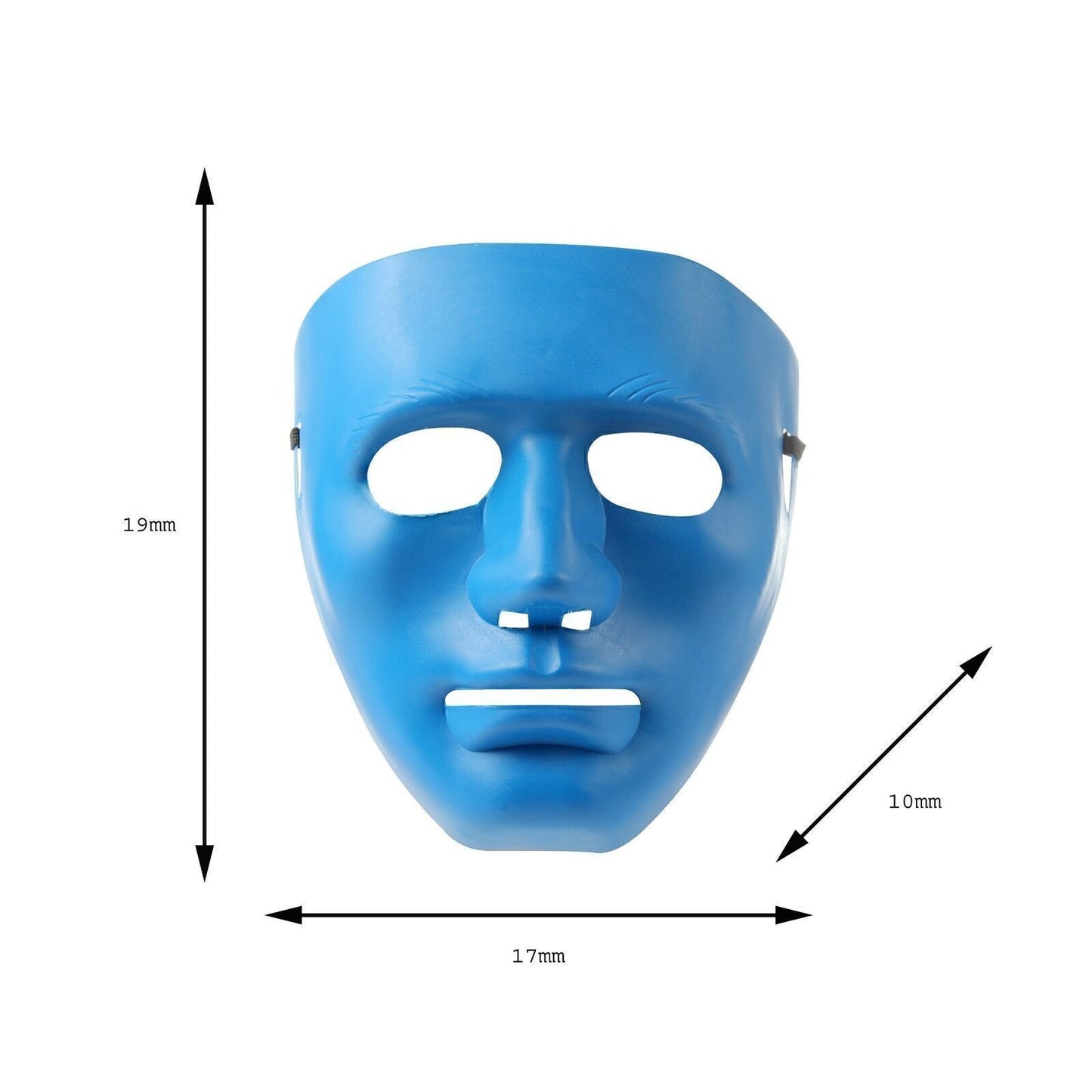 Halloween Mask Plain Blue Costume Adult Outfit Scary Spooky Horror Party