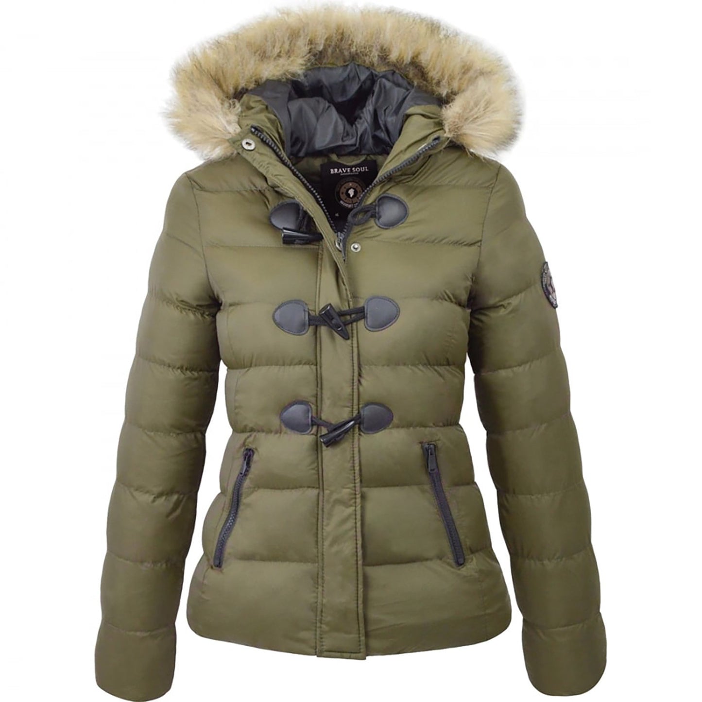 LADIES PUFFER JACKET WOMENS PADDED PUFFA FUR HOODED QUILTED BUBBLE PARKA COAT