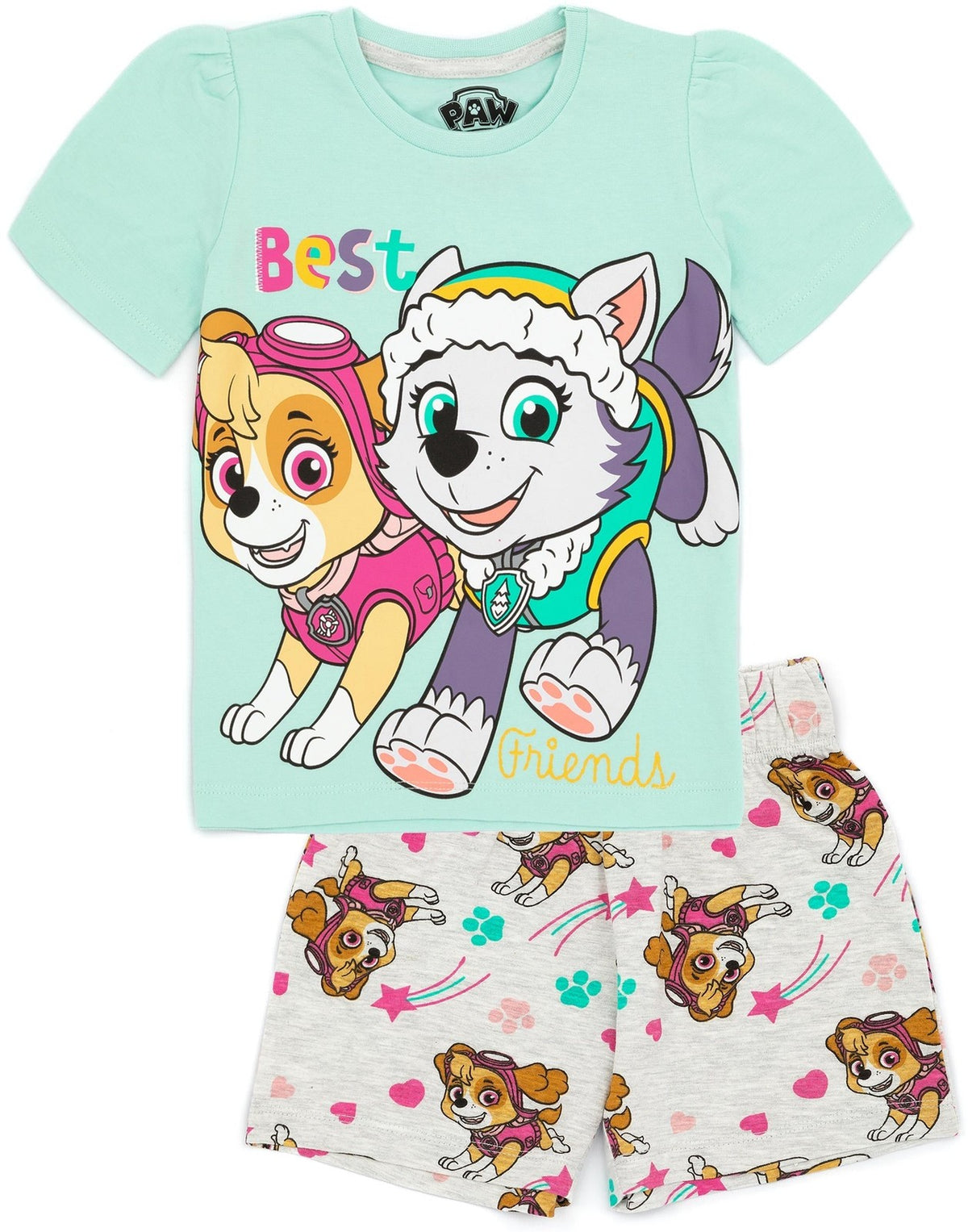 Paw Patrol Short Sleeve Short Leg Pyjama Set | Girls Blue | Official Merch