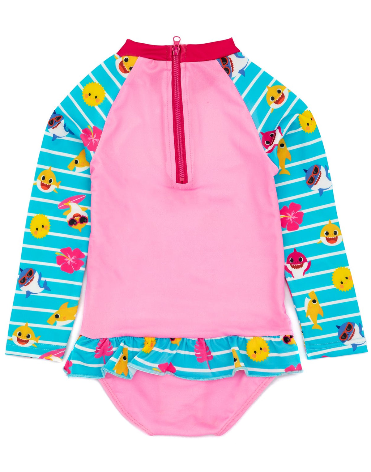 Baby Shark 1 Piece Surf Suit | Girls Pink | Official Merch