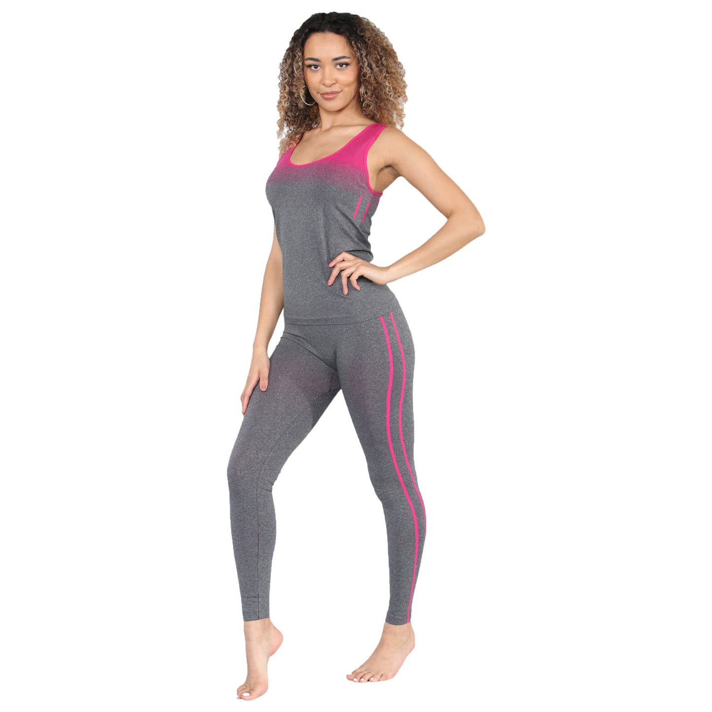 WOMENS GYM WEAR SUIT VEST LEGGINGS SET LADIES  ACTIVE WEAR YOGA SPORTS TRACKSUIT