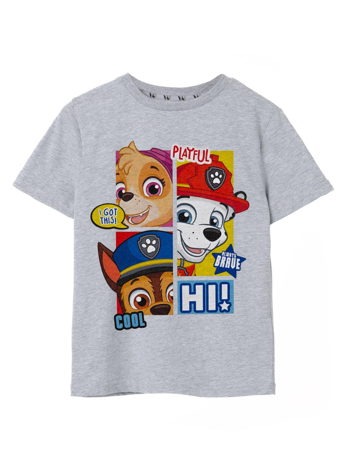 Paw Patrol Short Sleeved T-Shirt | Boys Grey Marl | Official Merch