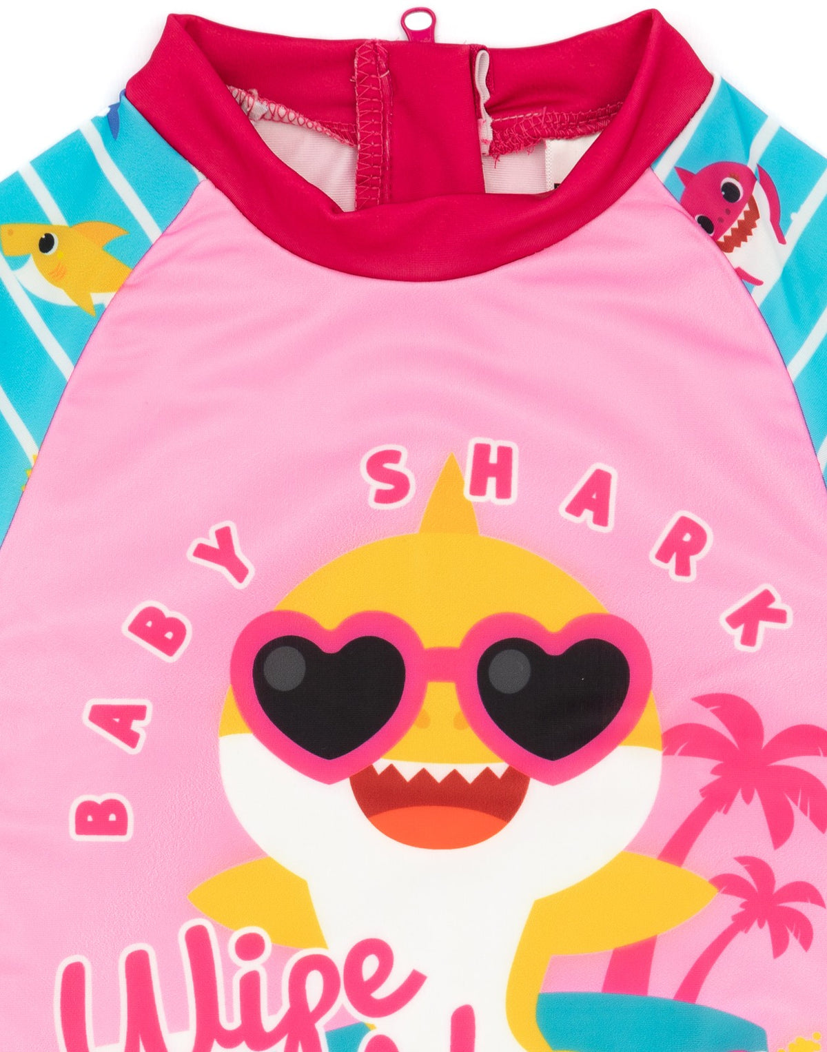 Baby Shark 1 Piece Surf Suit | Girls Pink | Official Merch