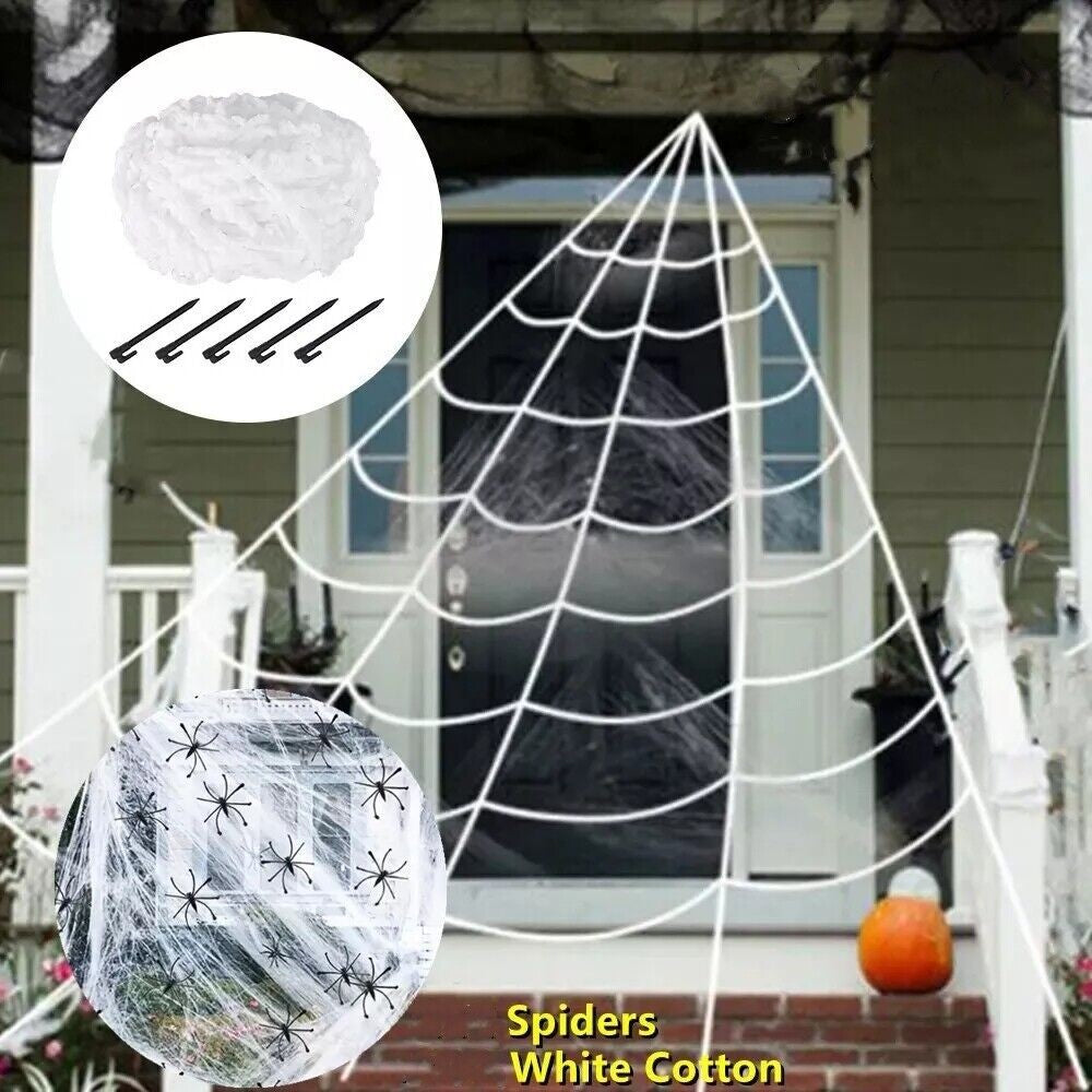 Halloween Decoration Giant Spider Web Party Props Decor Outdoor Fancy Dress 22FT