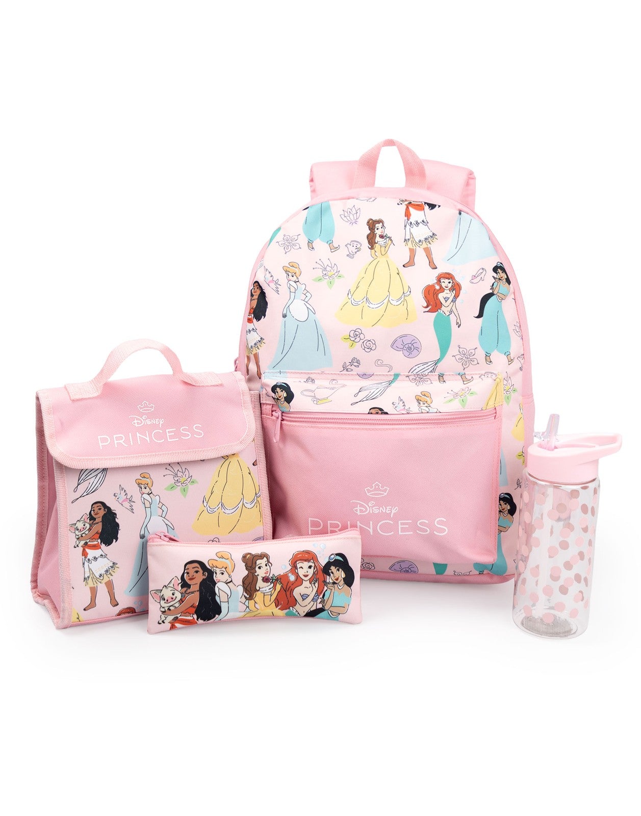 Disney 4 Piece Backpack Set | Girls Pink | Official Merch