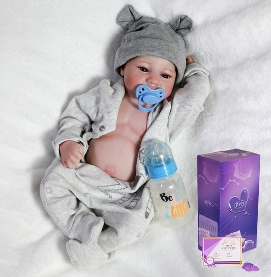 Realistic Reborn Newborn Baby Dolls Waterproof Boy Full Body Vinyl Silicone Doll
