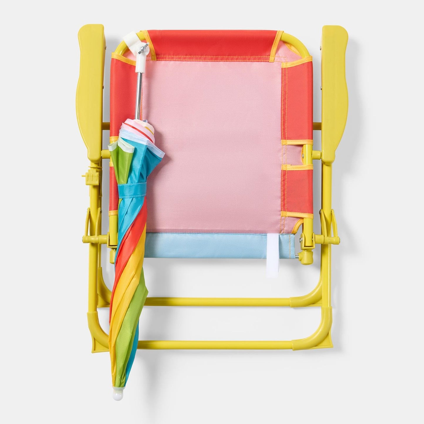OHS Kids Camping Chair Parasol Set Colour Block Outdoor Garden Folding Seat