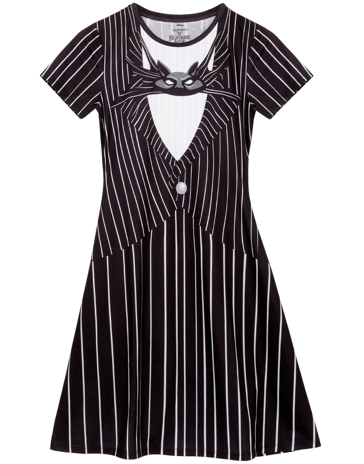 Disney Short Sleeve Skater Dress | Womens Black | Official Merch