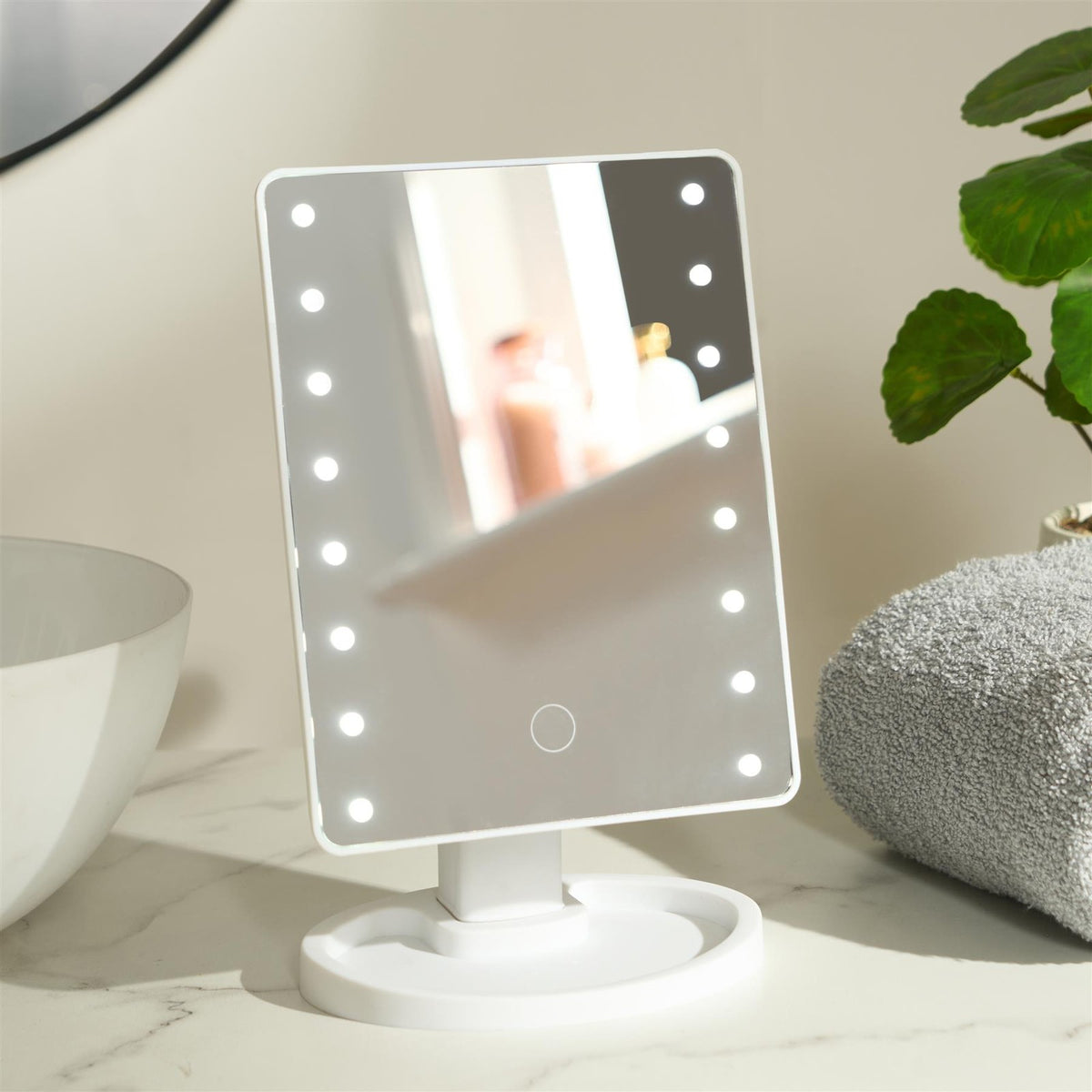 LED Vanity Mirror Bedroom Light Up Free Standing Make Up Cosmetic Illuminated