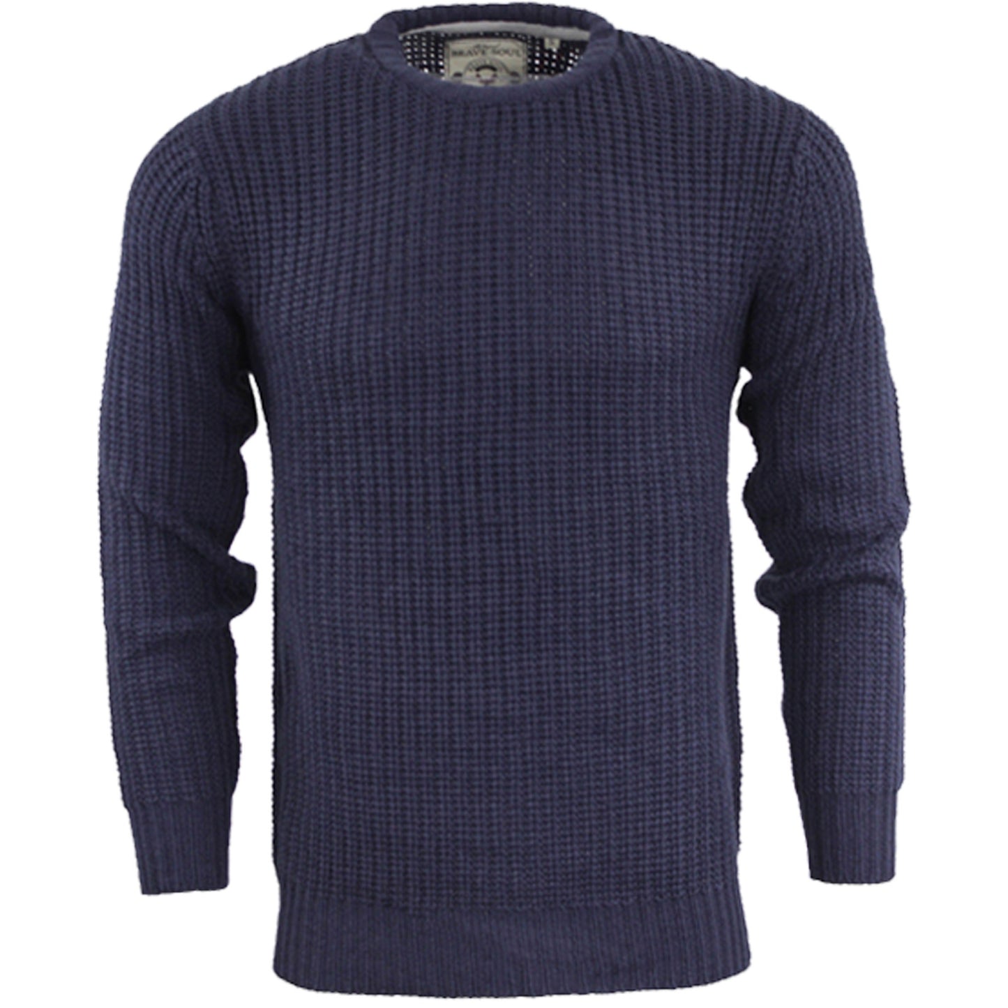 BRAVE SOUL MENS CREW NECK JUMPERS PULLOVER LONG SLEEVE WINTER SWEATER KNITTED TO