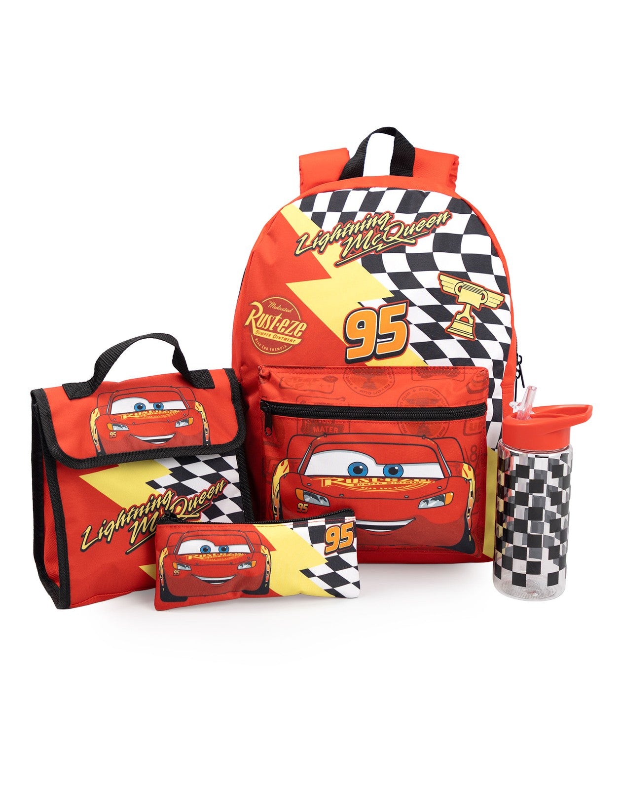 Disney 4 Piece Backpack Set | Boys Red | Official Merch