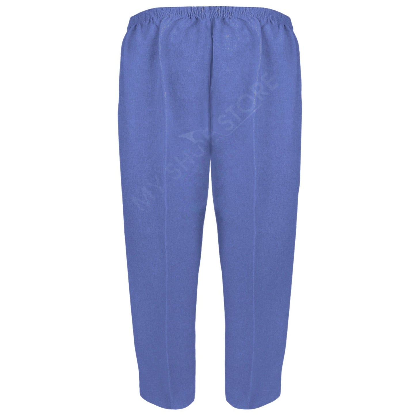 3/4 LENGTH WOMENS LADIES STRETCH ELASTICATED WAIST PLAIN PANTS CROPPED TROUSERS