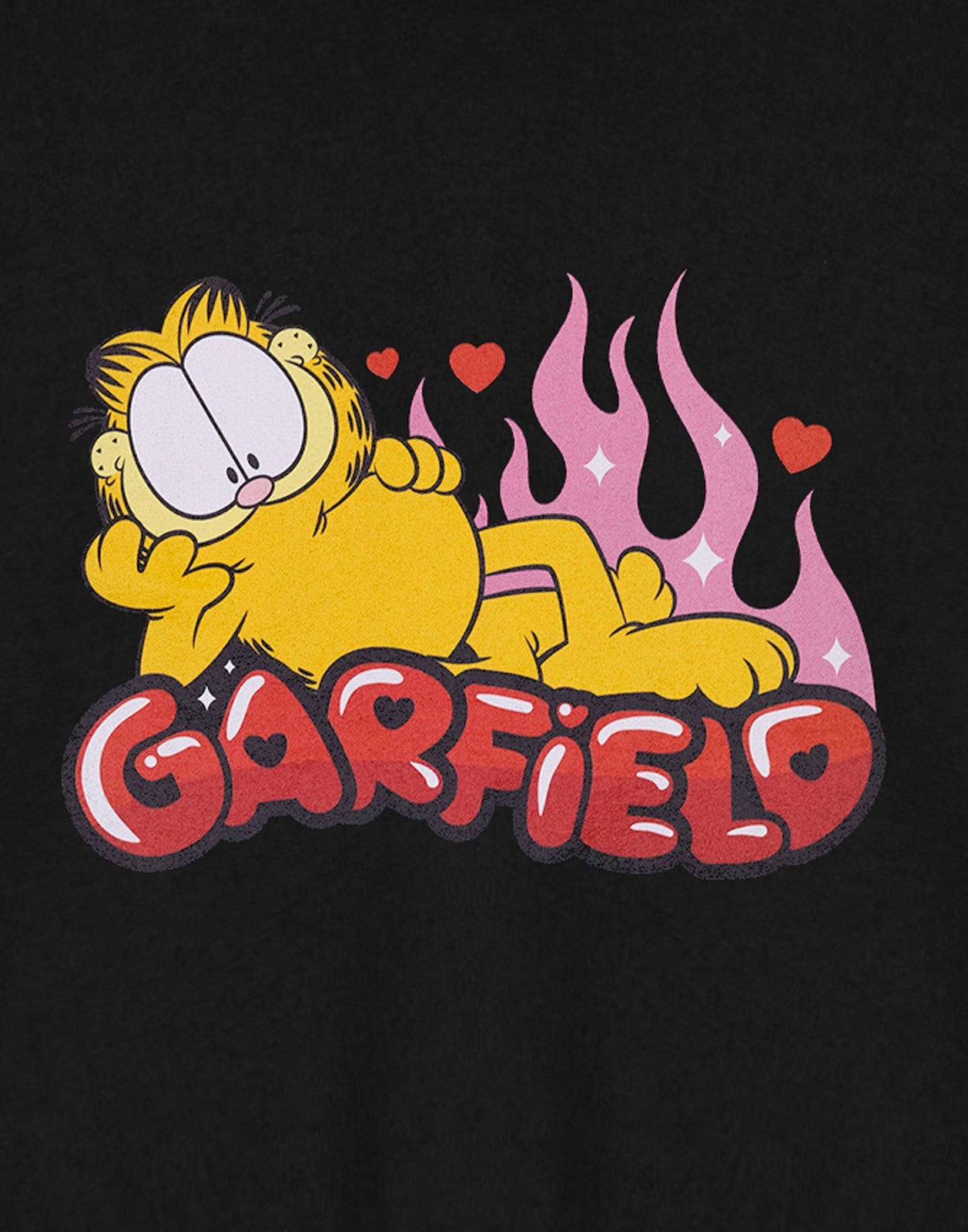 Garfield Cropped Short Sleeved T-Shirt | Womens Black | Official Merch