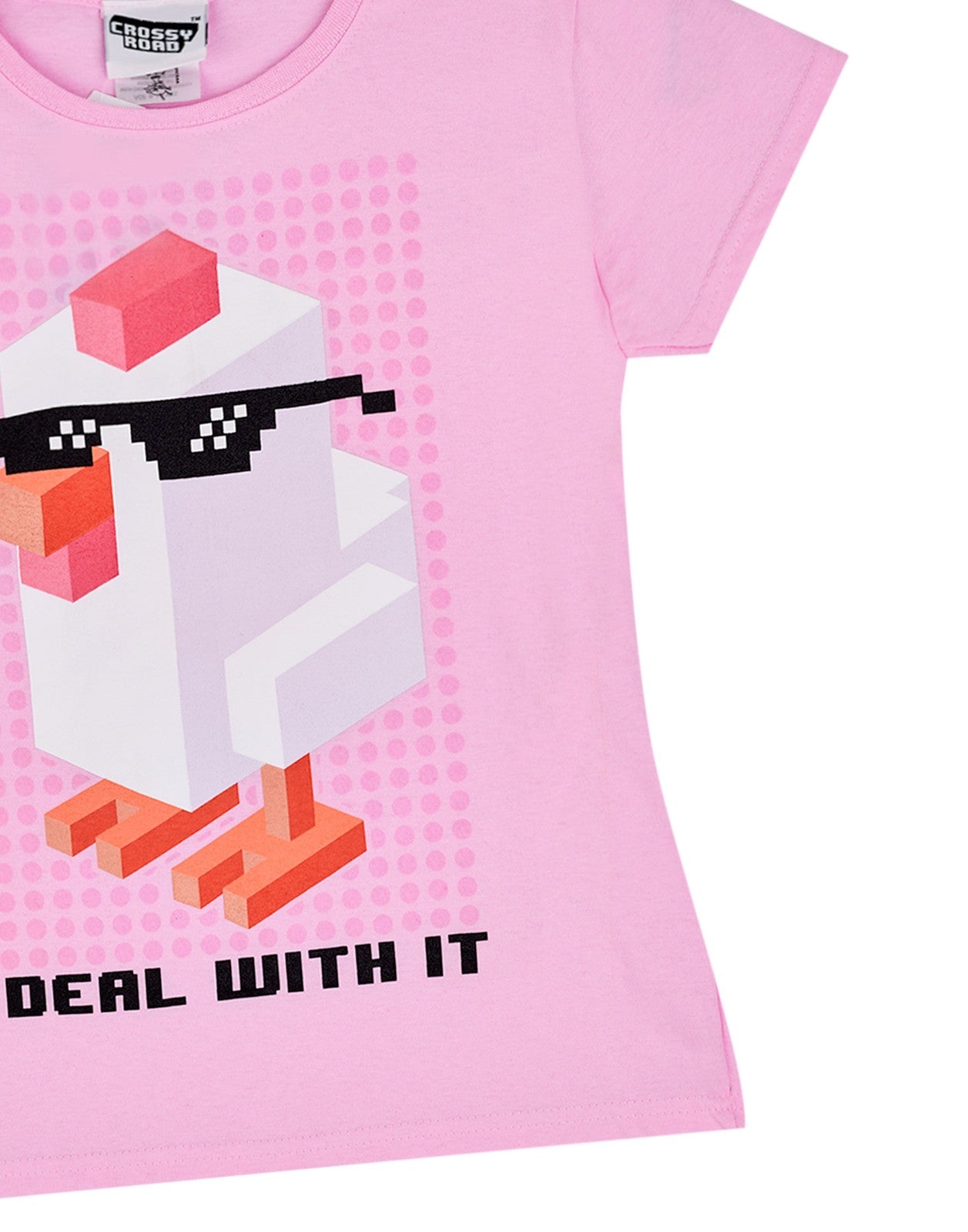 Crossy Road Short Sleeved T-Shirt | Girls Pink | Official Merch