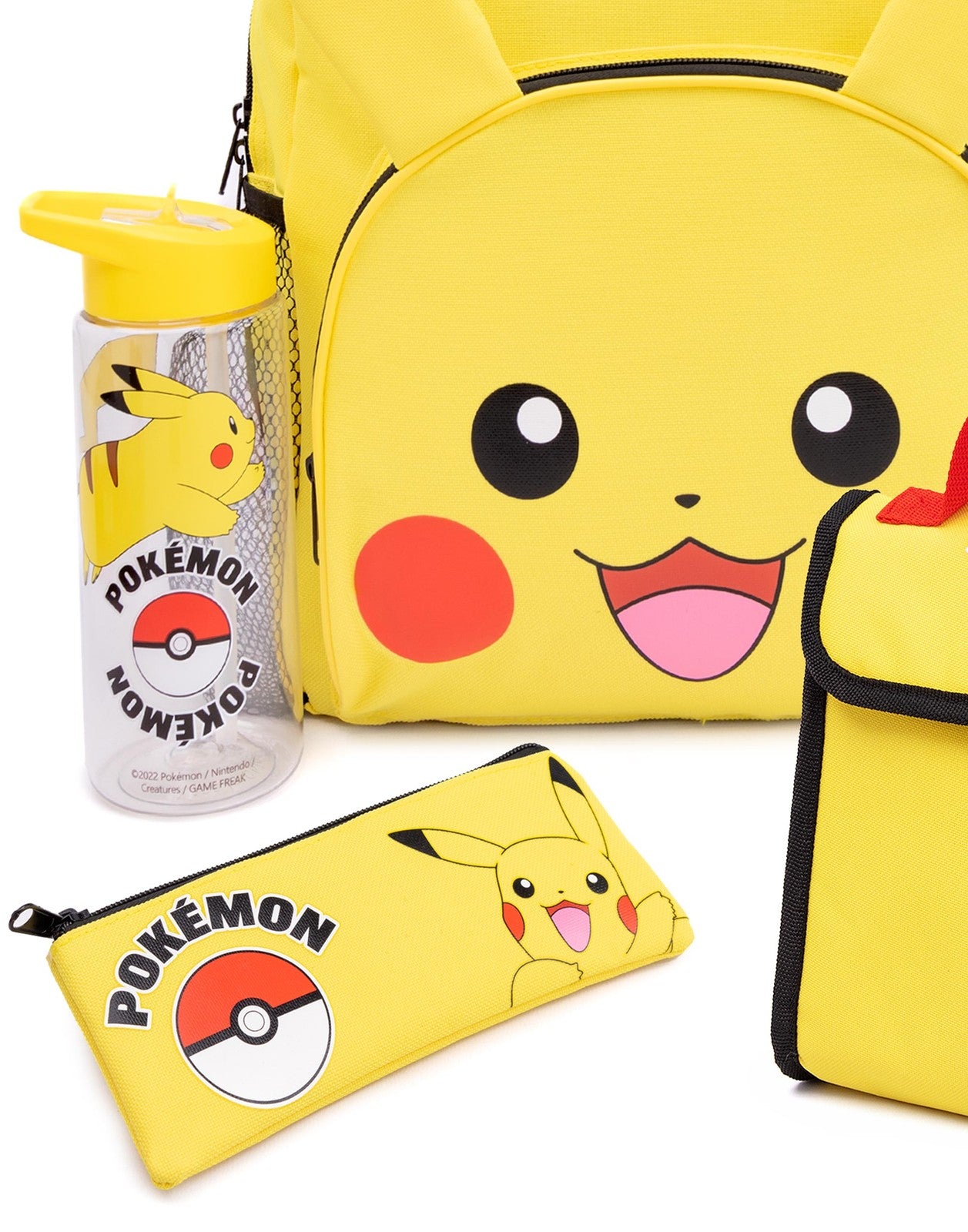 Pokemon 4 Piece Backpack Set | Boys Yellow | Official Merch