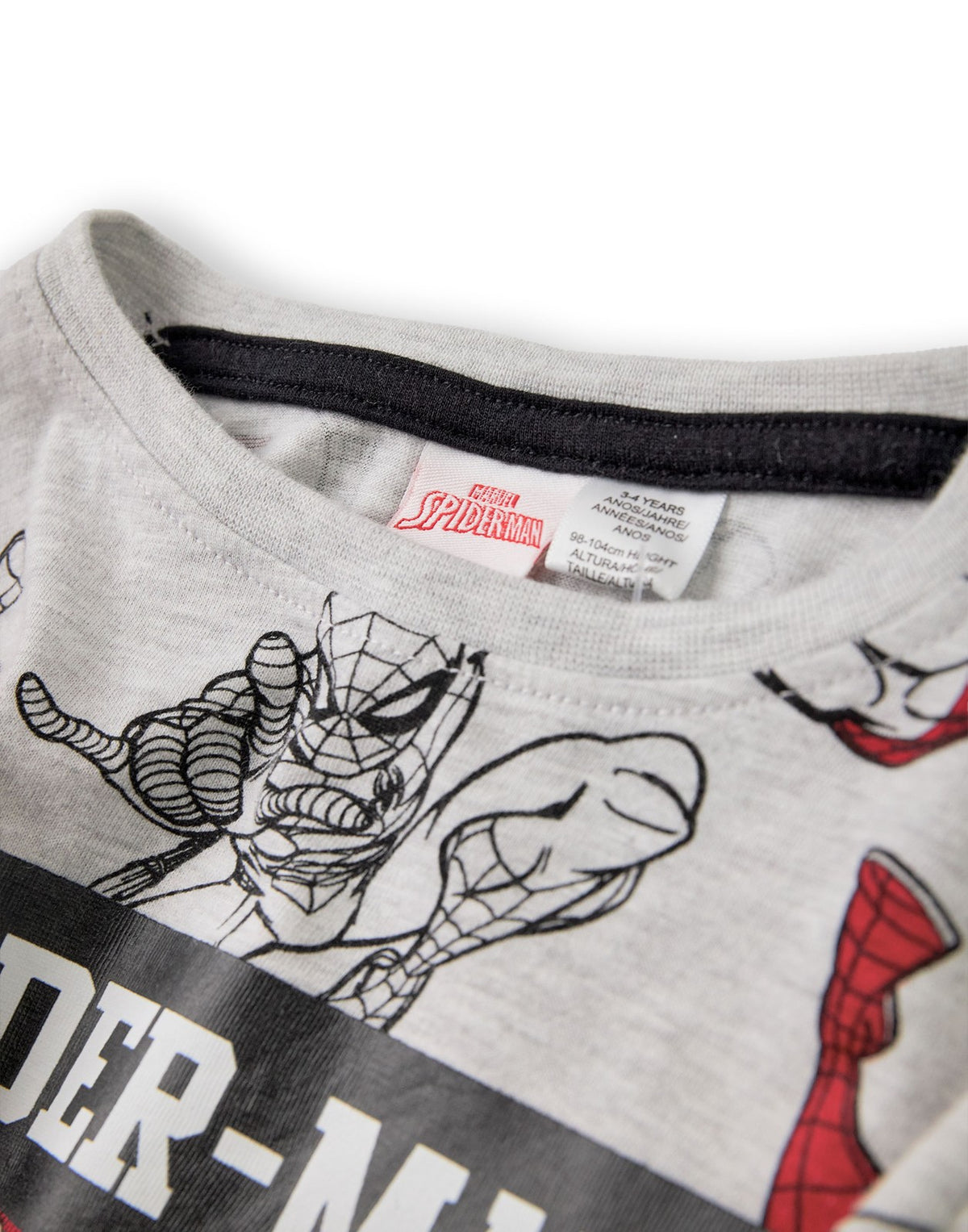 Marvel Long Sleeve Long Leg Pyjama Set | Boys Grey AOP | Official Merch