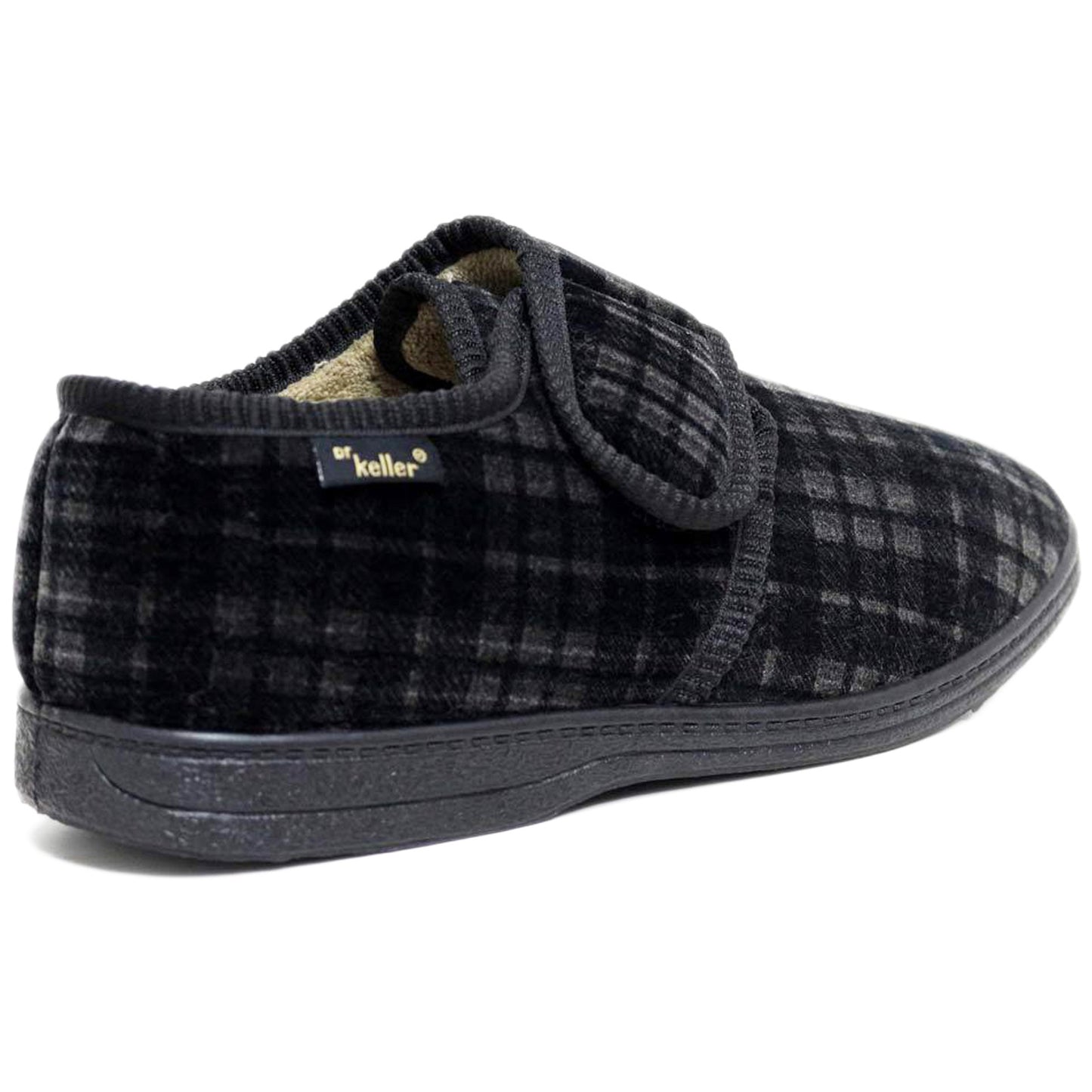 DR KELLER MENS SLIPPERS STRAP FLEECE UPPER WARM  CUSHIONED CASUAL SLIP ON SHOES