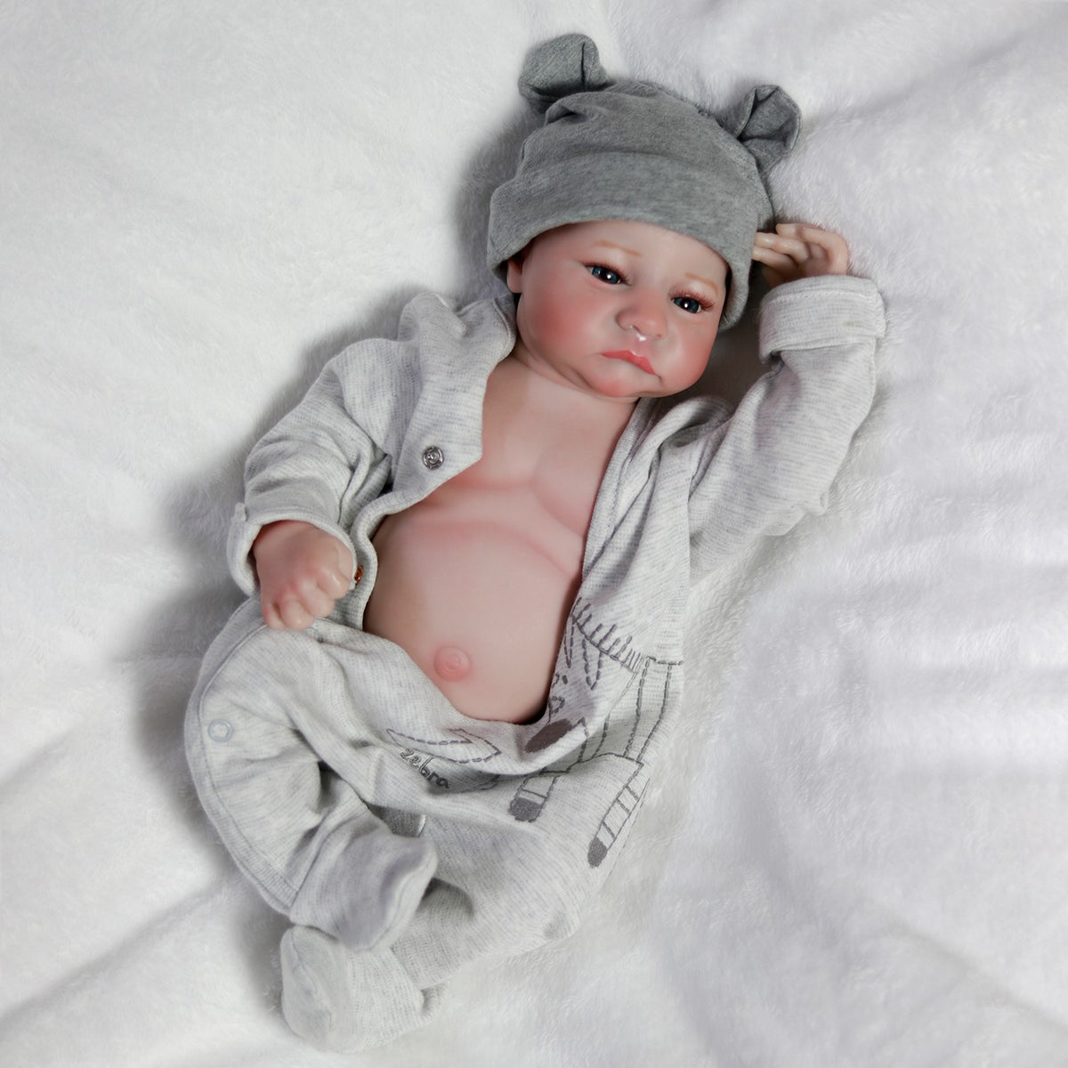 18" Lifelike Waterproof Reborn Baby Dolls Newborn Boy Doll Full Body Vinyl Twins
