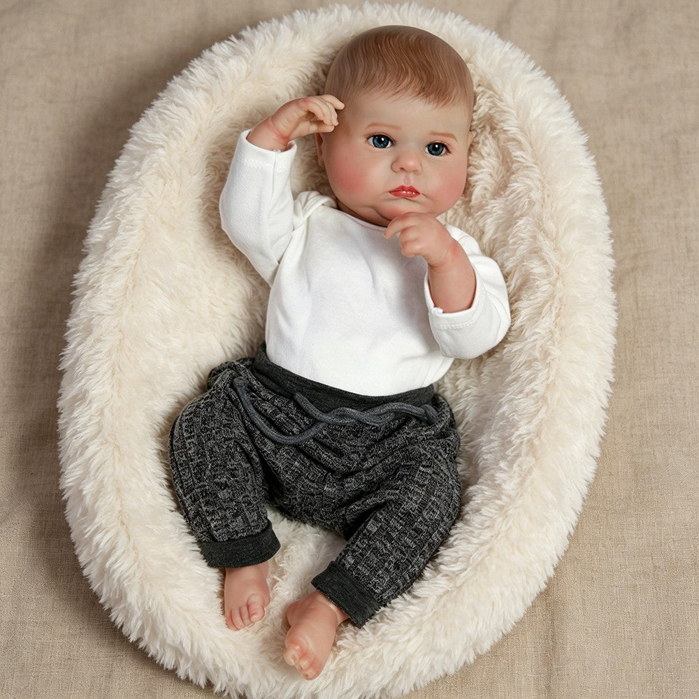 Realistic Reborn Newborn Baby Boy Dolls Full Body Vinyl Silicone Waterproof Doll