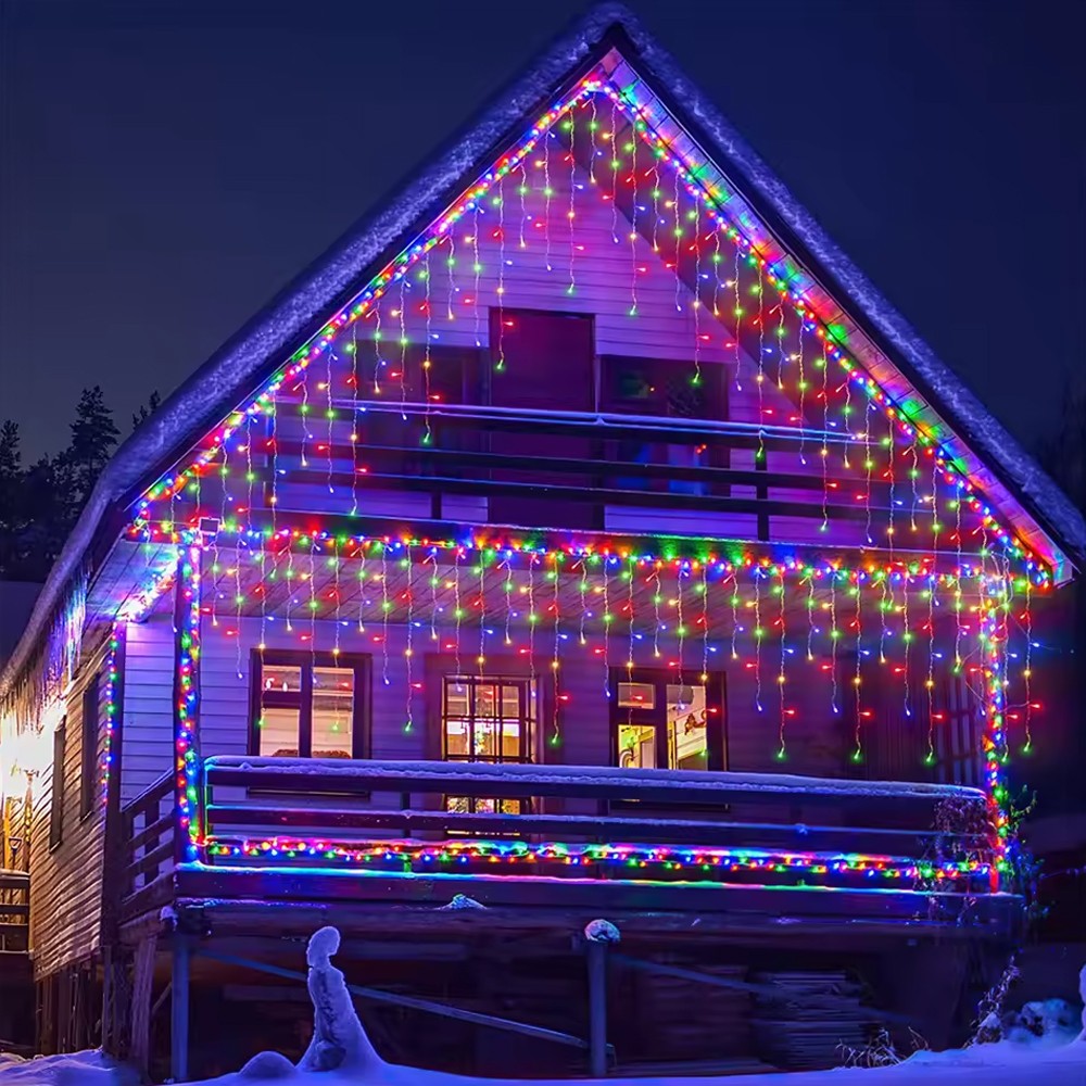CHRISTMAS LED WHITE SNOWING ICICLE BRIGHT PARTY WEDDING XMAS OUTDOOR LIGHTS