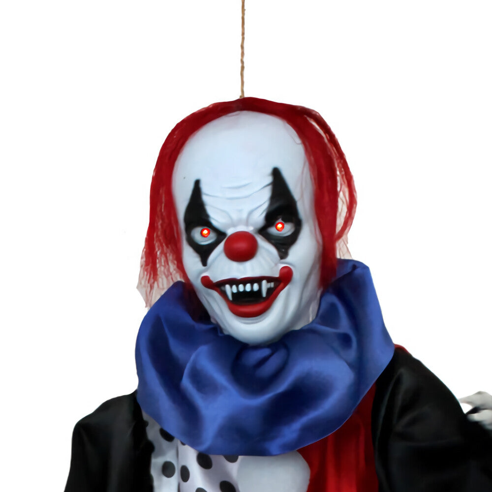 CLOWN HALLOWEEN DECORATION 3FT ANIMATED LIGHT UP SCARY PARTY PROP HAUNTED HOUSE