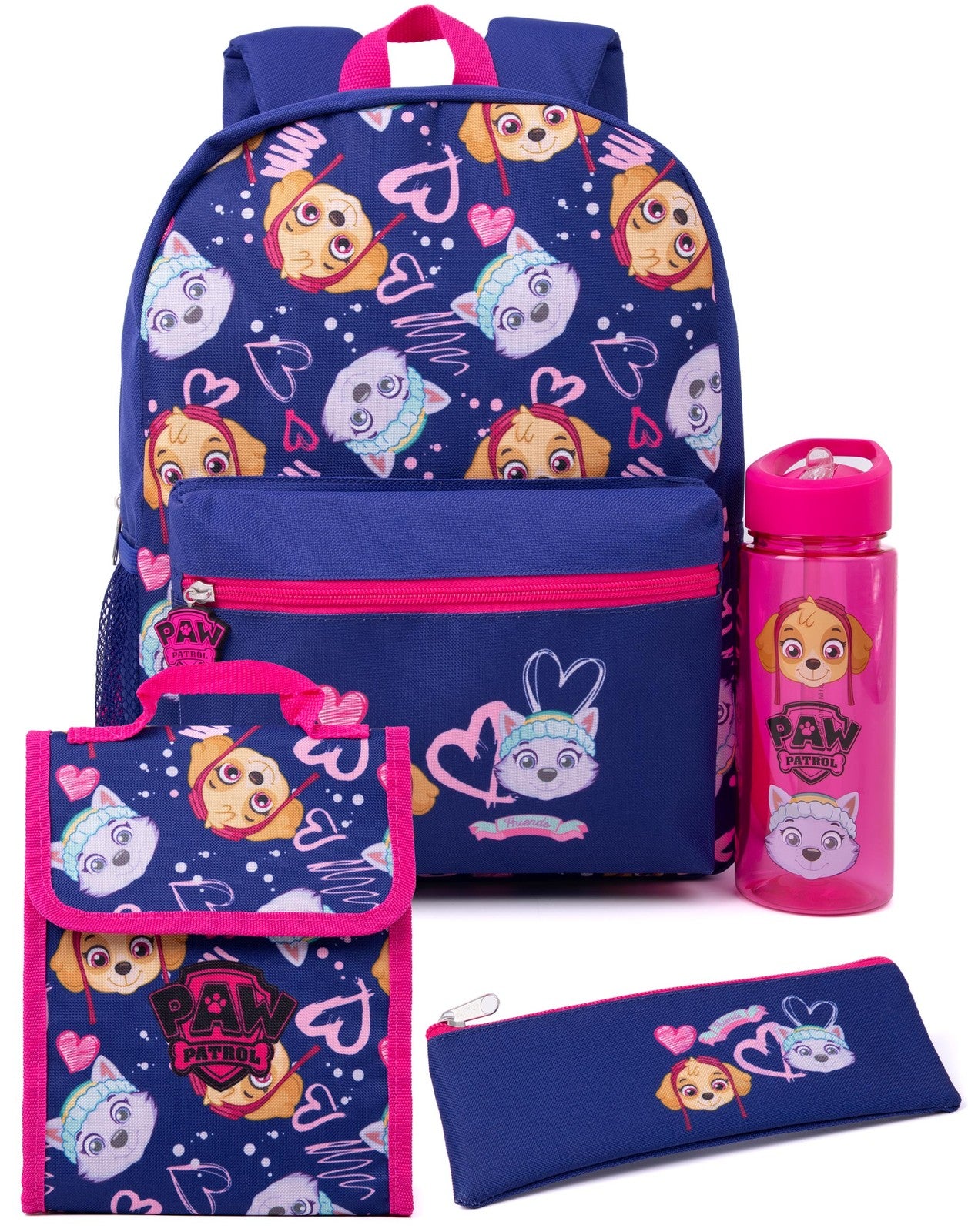 Paw Patrol 4 Piece Backpack Set | Girls Blue | Official Merch