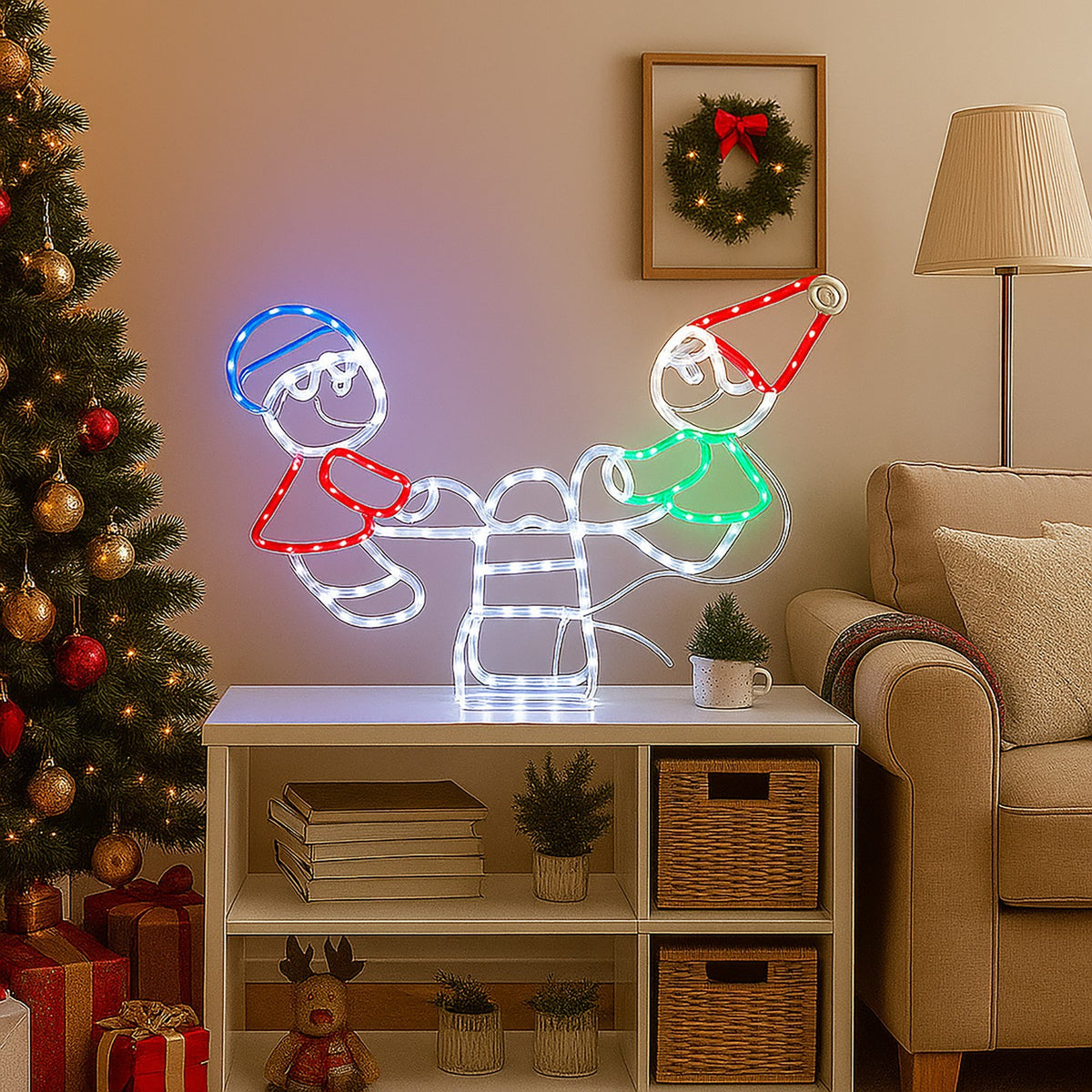 Christmas LED Rope Light Decoration See Saw Multicoloured Indoor Outdoor Xmas
