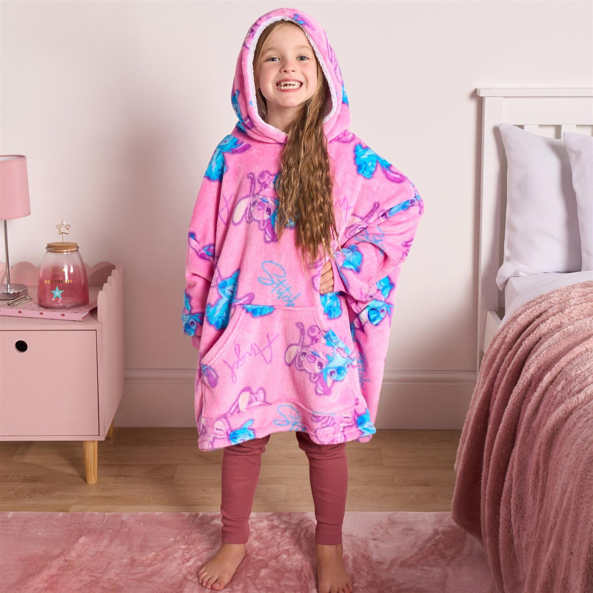 Stitch Hoodie Blanket Sherpa Oversized Jumper Soft Fleece Warm Wearable Throw