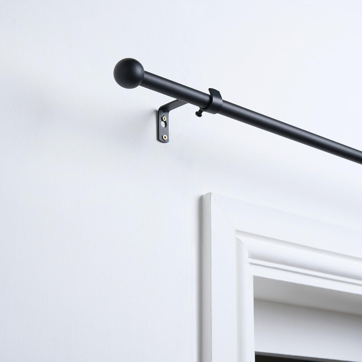 OHS 120-200cm Curtain Pole Extendable Metal 16mm Ball Trumpet Twist Finnials