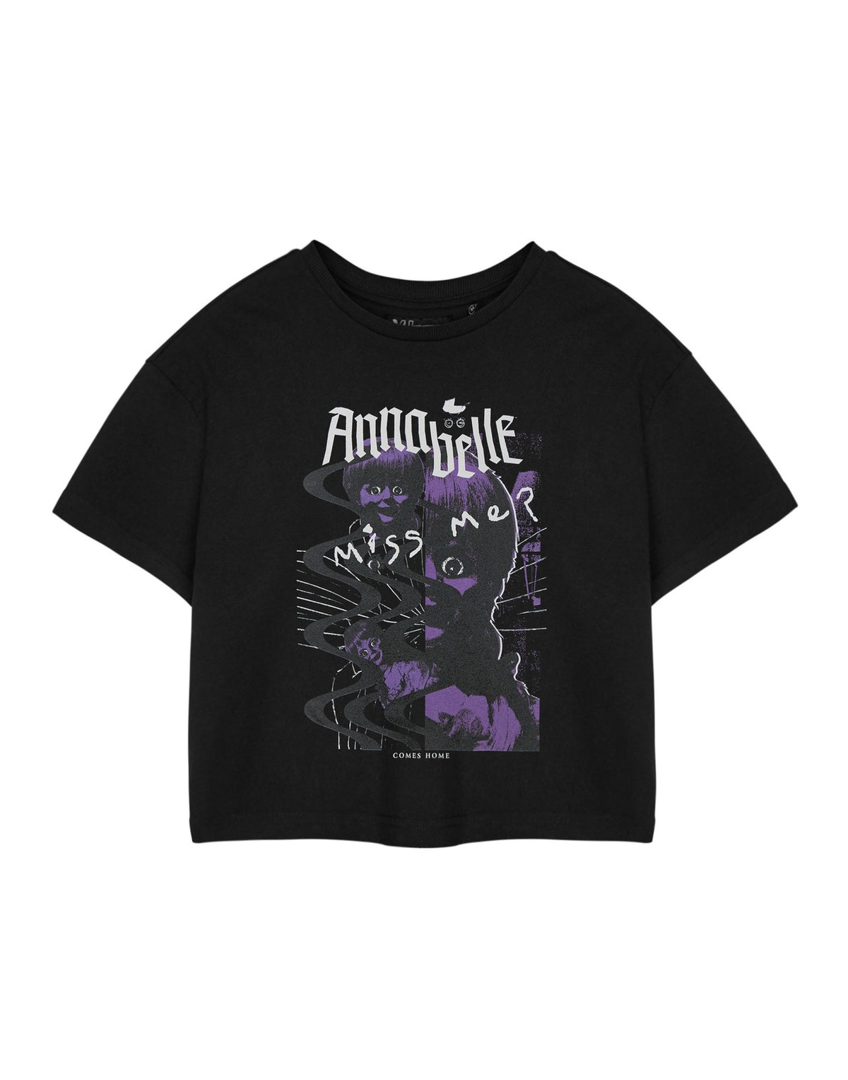Annabelle Cropped Short Sleeved T-Shirt | Womens Black | Official Merch