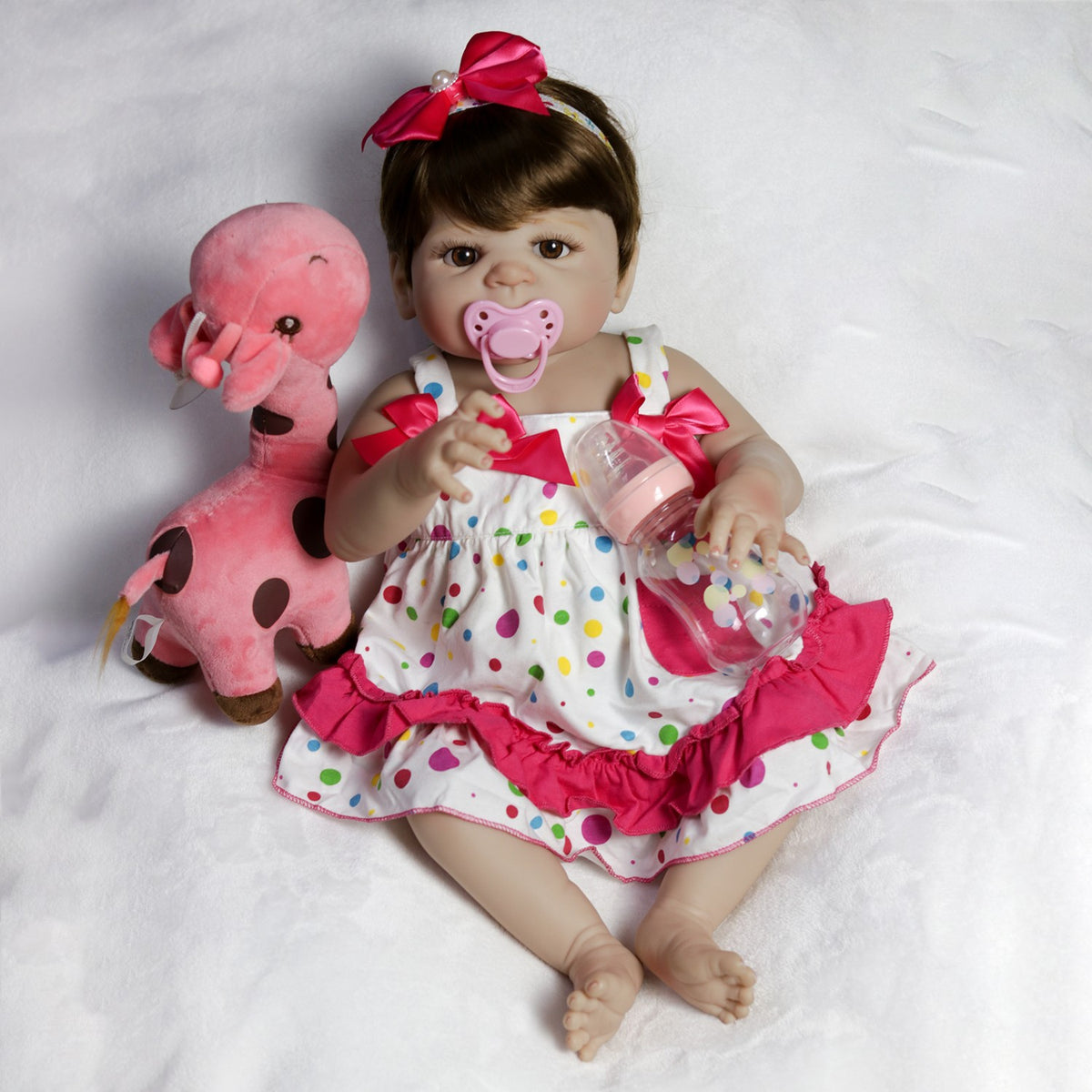 Full Body Vinyl Silicone Newborn Girl Doll Lifelike Reborn Baby Dolls Gift Bath