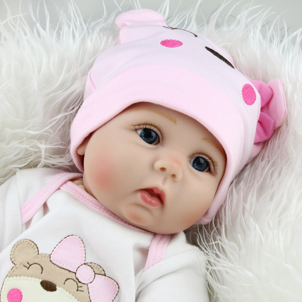 22'' Reborn Baby Dolls Vinyl Silicone Handmade Real Lifelike Newborn Girl Doll