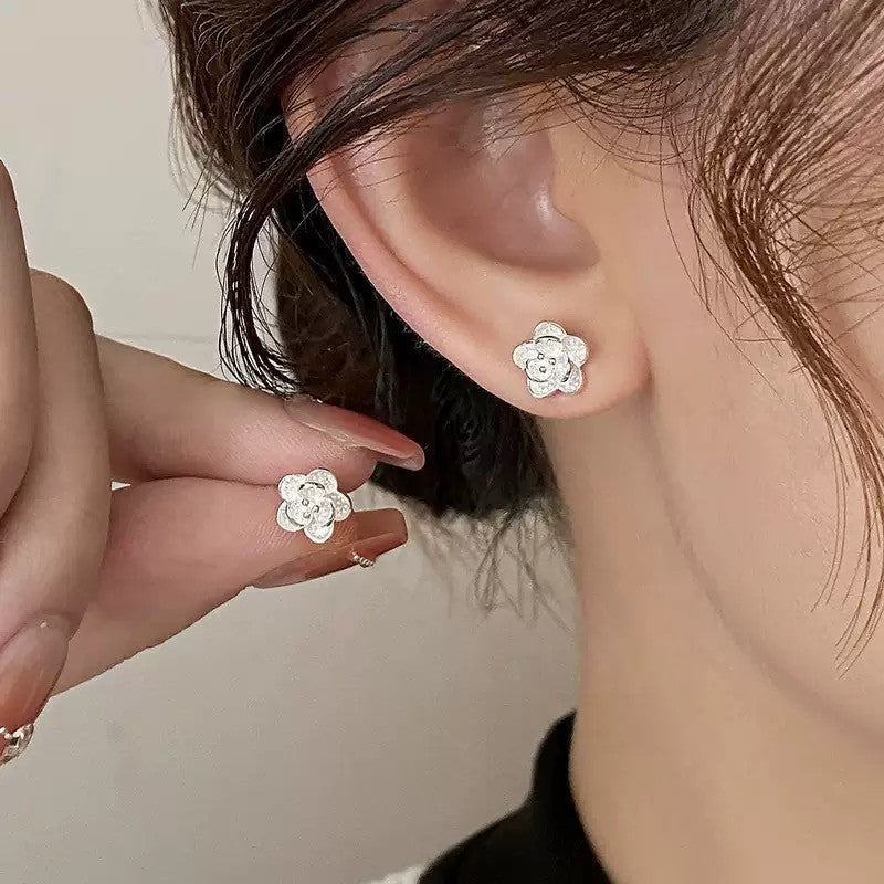 925 Sterling Silver Flower Stud Earrings Jewellery Women Girls Gift UK