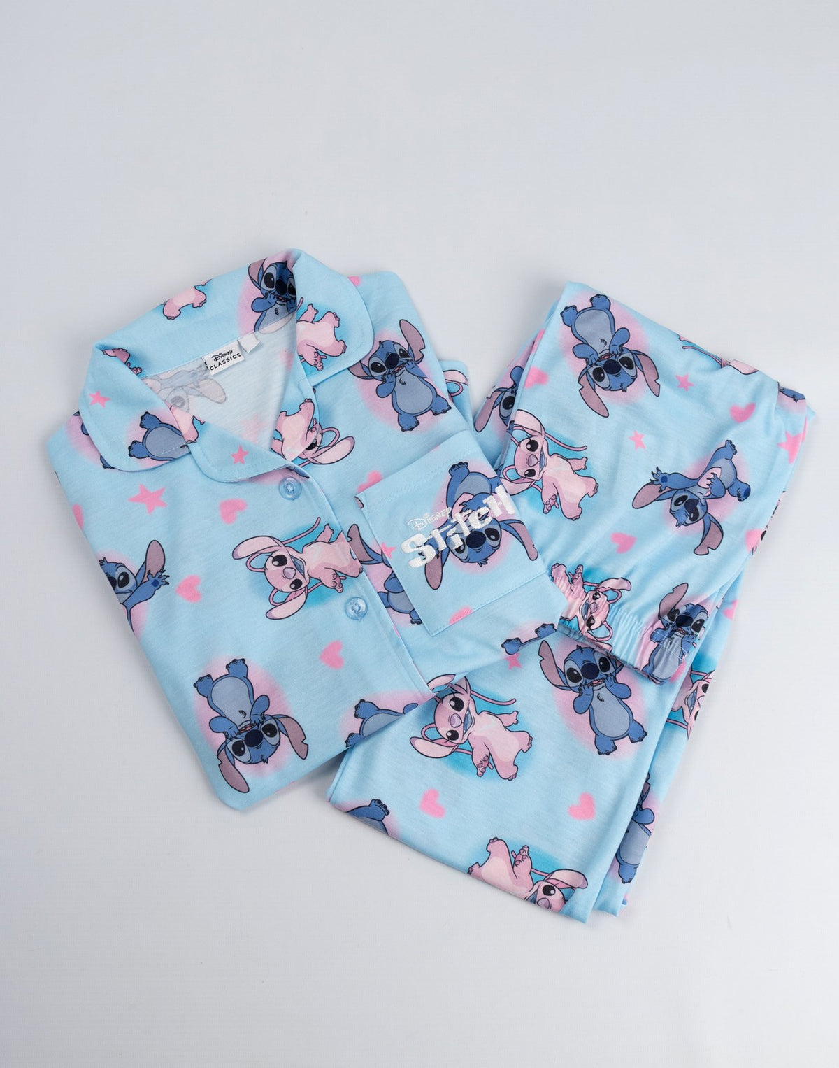 Disney Long Sleeve Long Leg Pyjama Set | Girls Blue | Official Merch