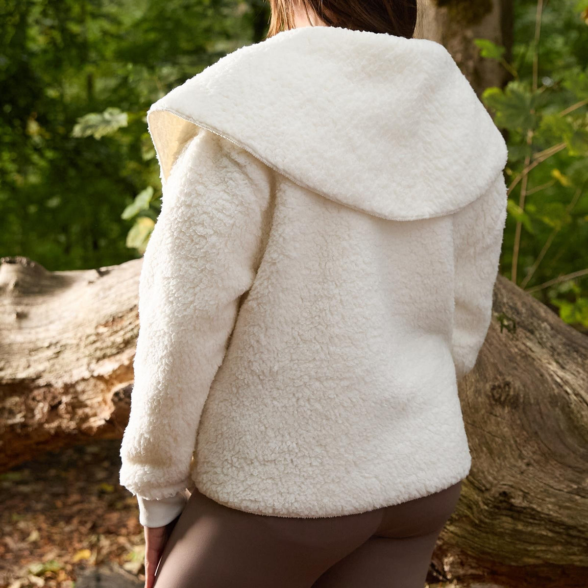 OHS Waterfall Short Cardigan Teddy Fleece Open Front Wrap Loungewear Outwear