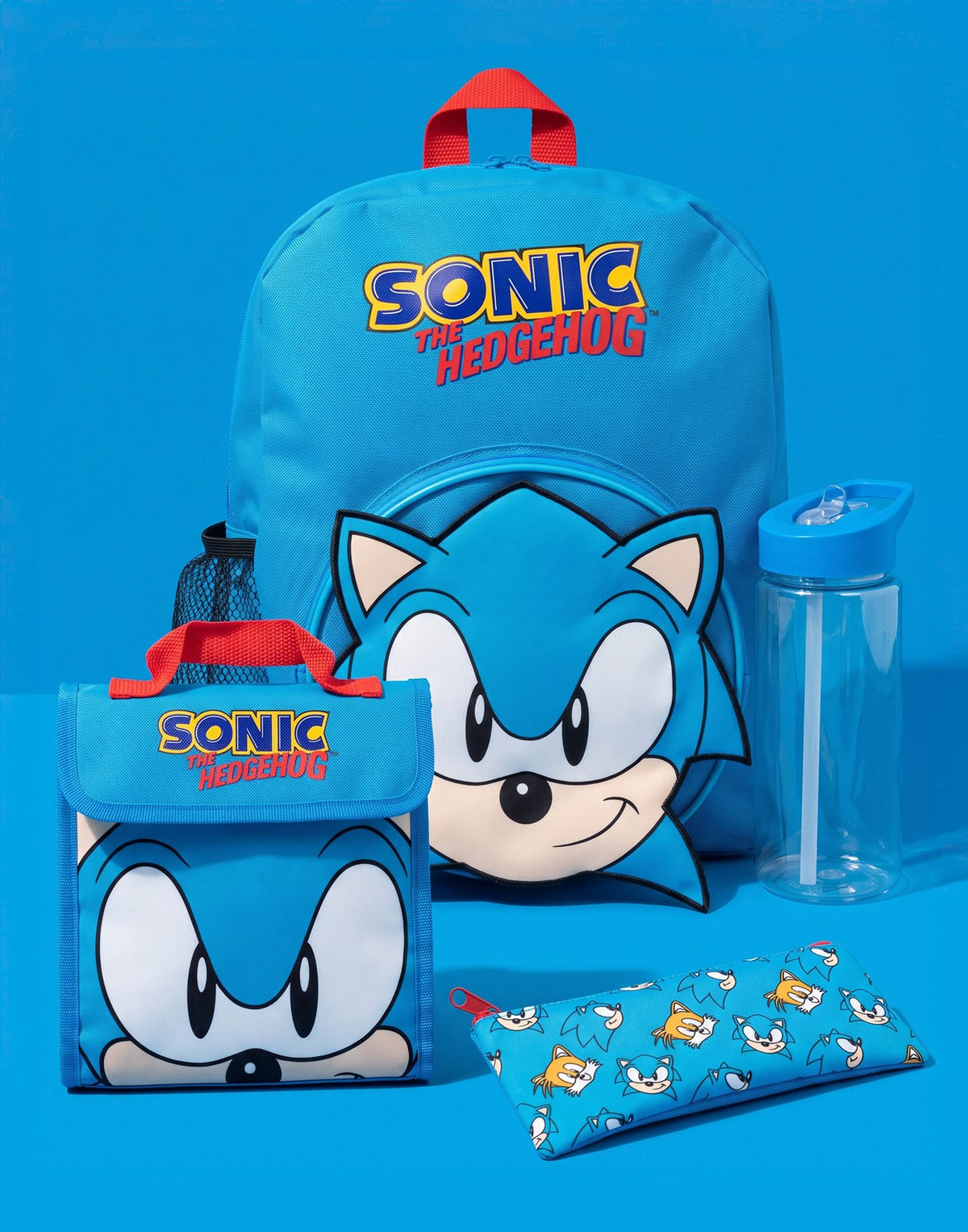 Sonic the Hedgehog 4 Piece Backpack Set | Unisex Kids Blue | Official Merch