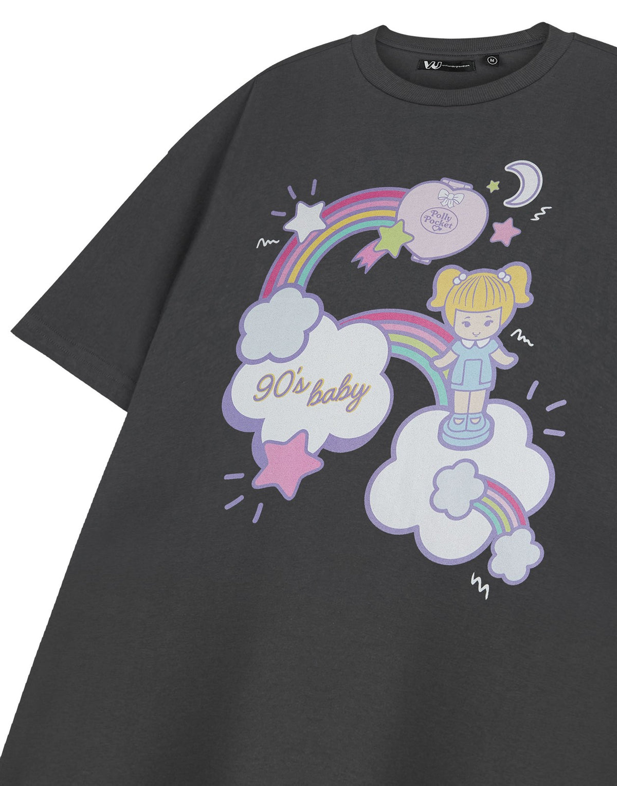 Polly Pocket Short Sleeved T-Shirt | Womens Charcoal | Official Merch