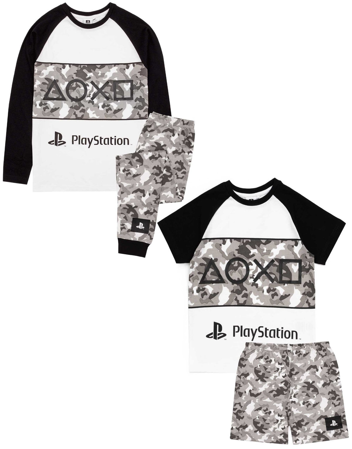 PlayStation Short Sleeve Short Leg Pyjama Set | Boys Grey | Official Merch
